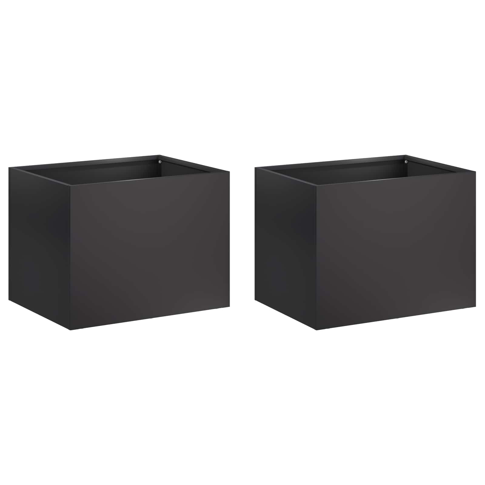 Aia istutuspot 2 tk Must 40 x 30 x 30 cm Külmvalmistatud teras