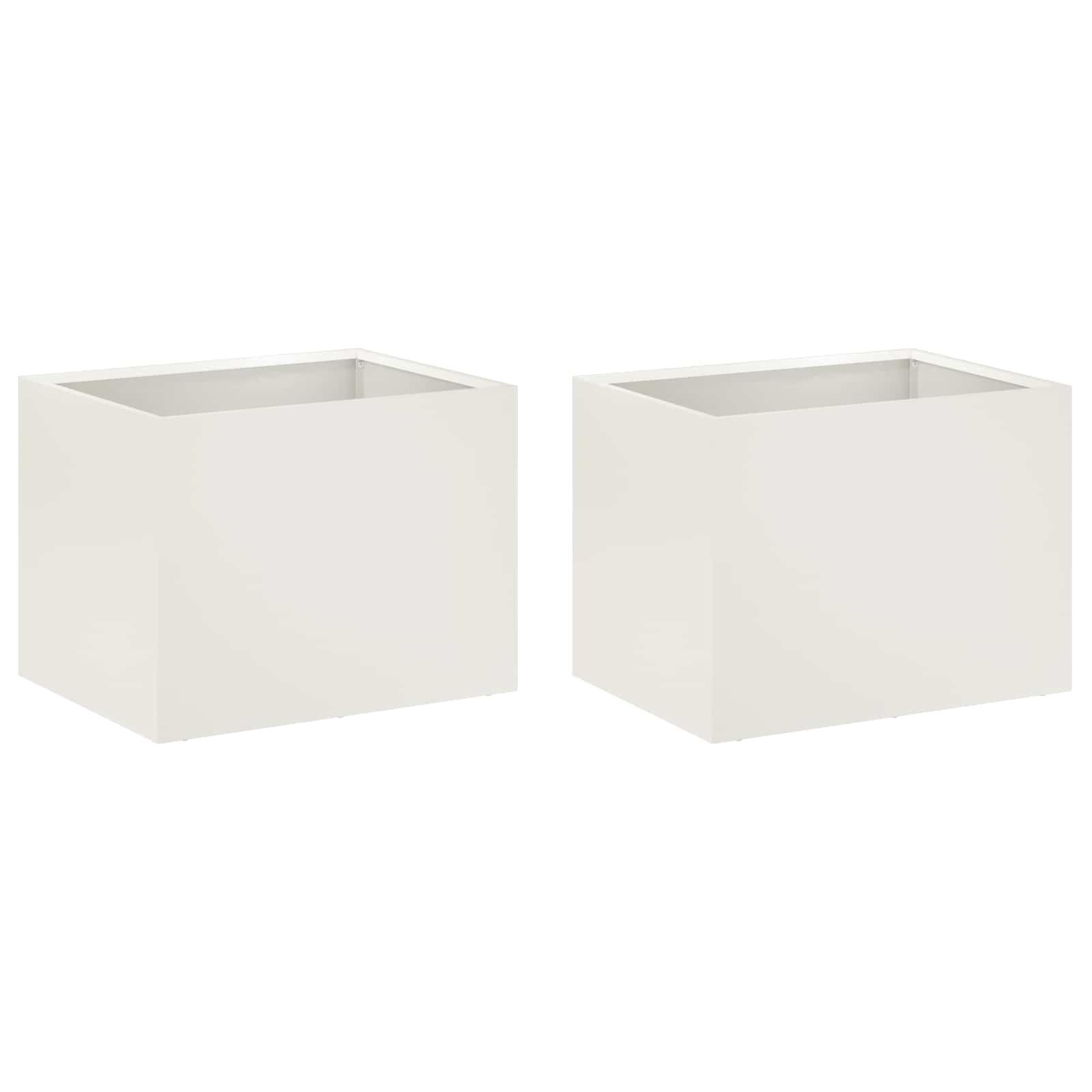 Aia istutuspot 2 tk Valge 40 x 30 x 30 cm Külmvalmistatud teras