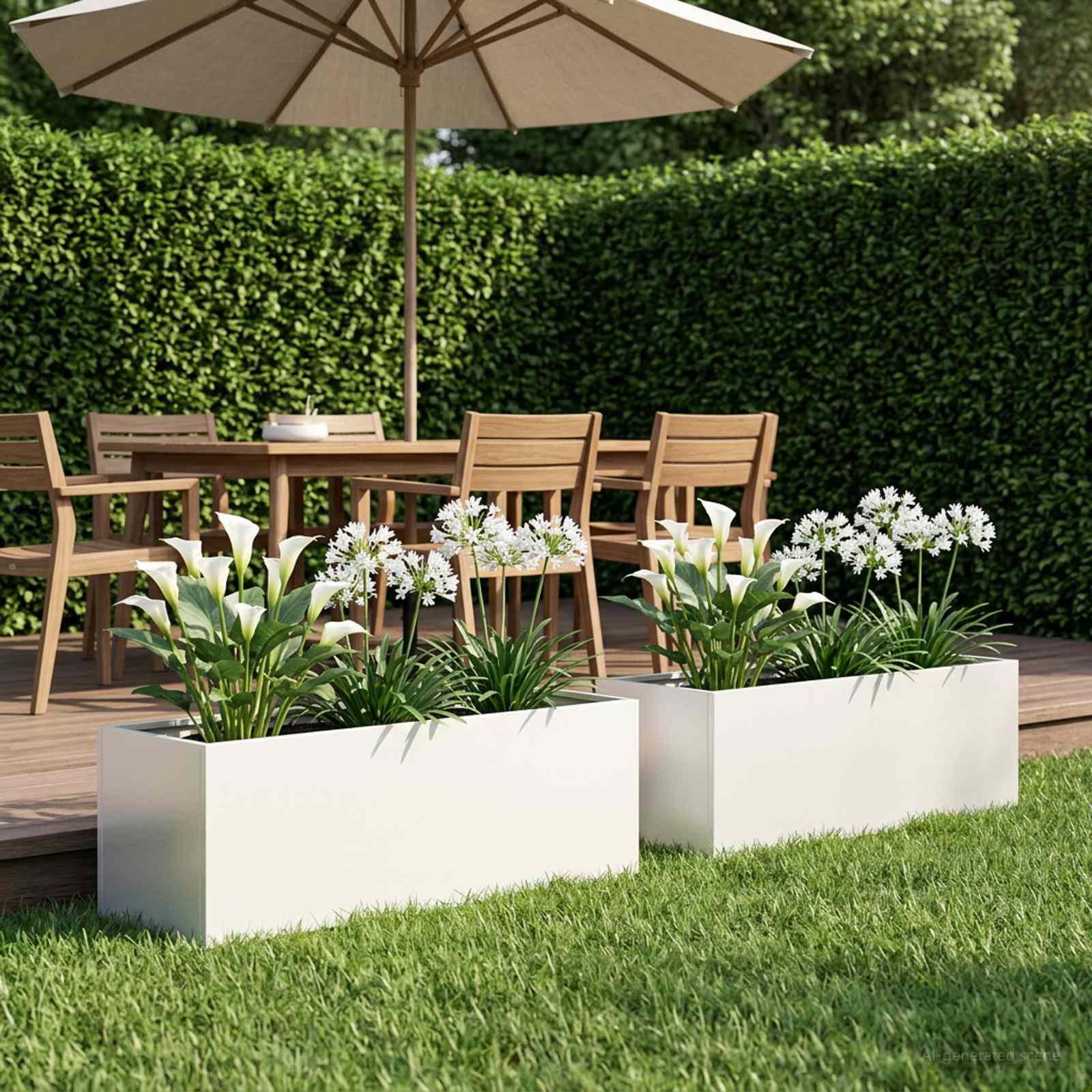 Aia istutuspot 2 tk Valge 100 x 30 x 30 cm