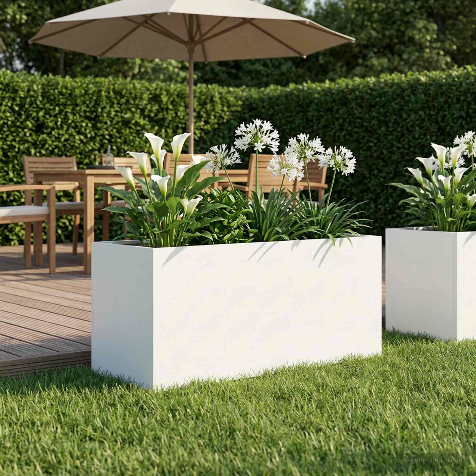 Aia istutuspot Valge 100 x 40 x 40 cm Külmvalmistatud teras