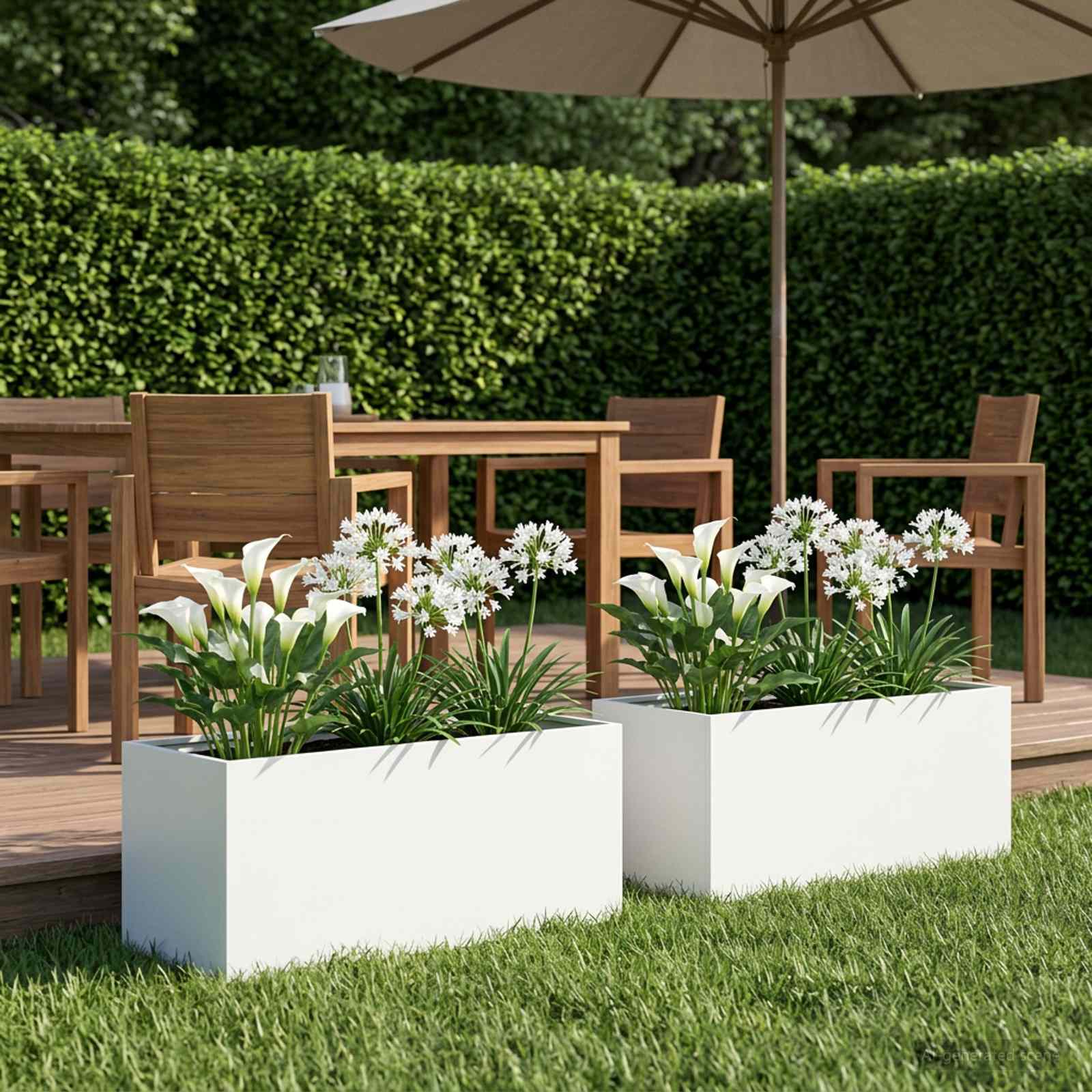 Aia istutuspot 2 tk Valge 100 x 40 x 40 cm