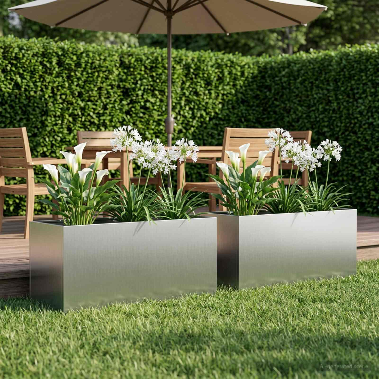 Aia istutuspot 2 tk Hõbedane 100 x 40 x 40 cm Tsingitud teras