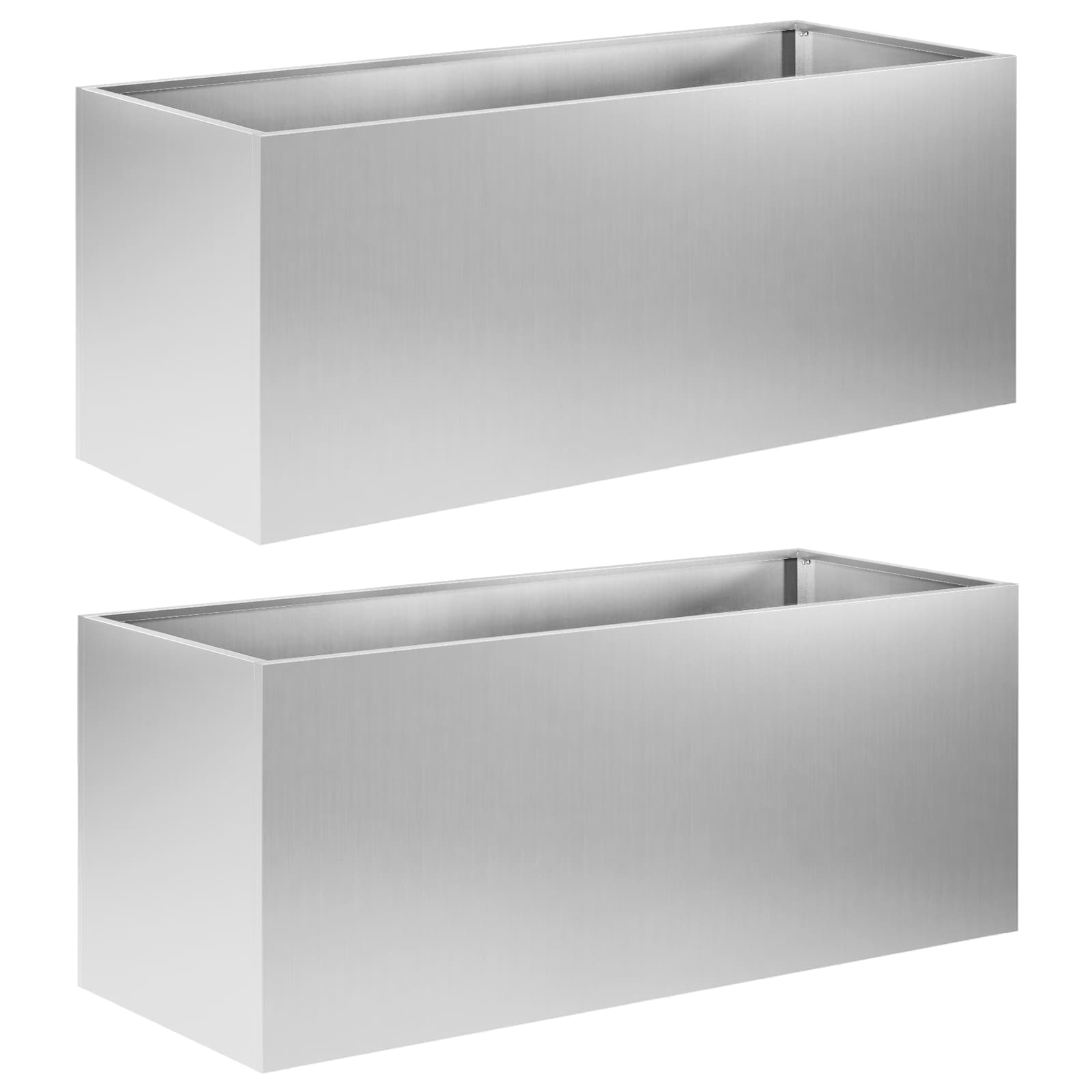 Aia istutuspot 2 tk Hõbedane 100 x 40 x 40 cm Tsingitud teras