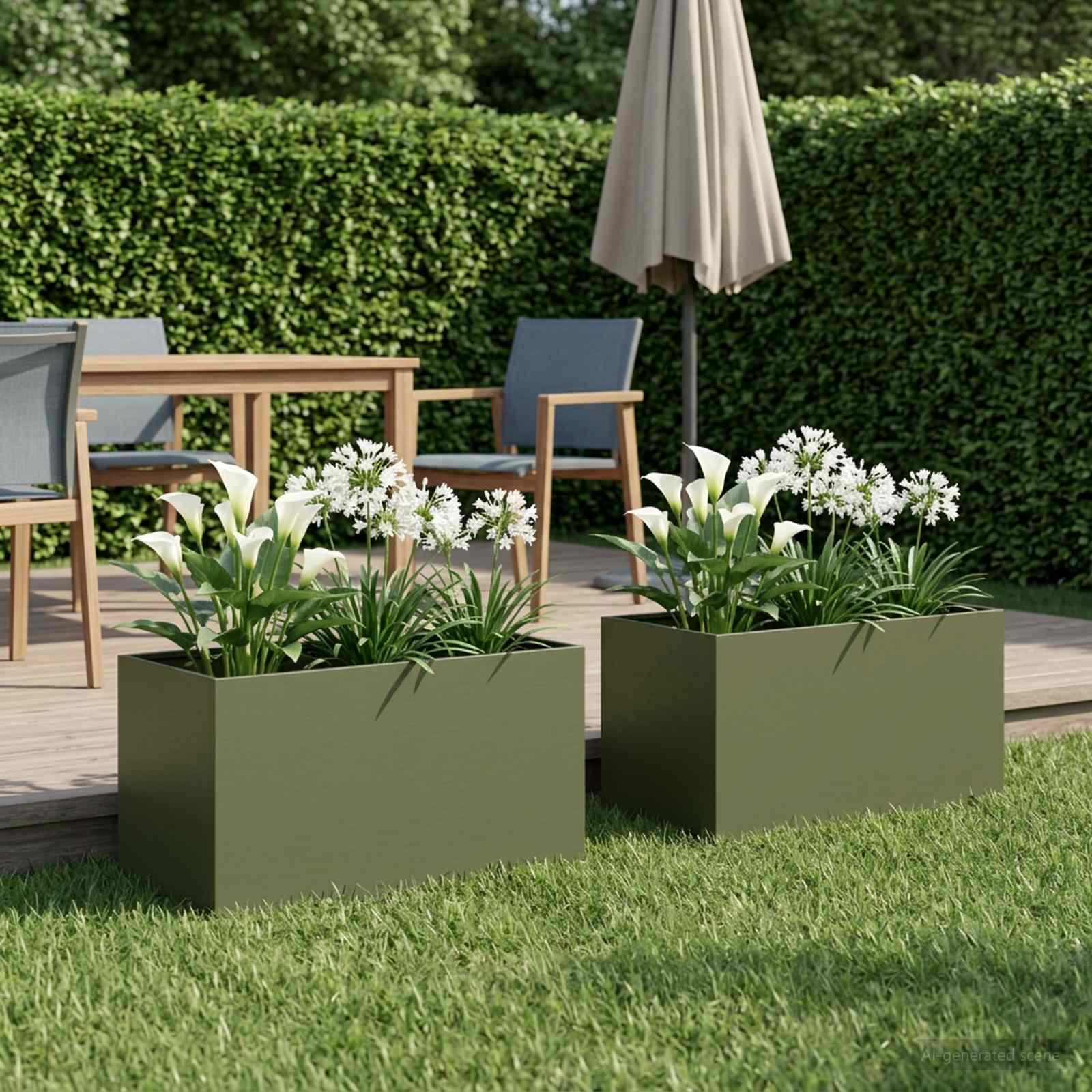 Aia istutuspot 2 tk Oliiviroheline 80 x 50 x 50 cm