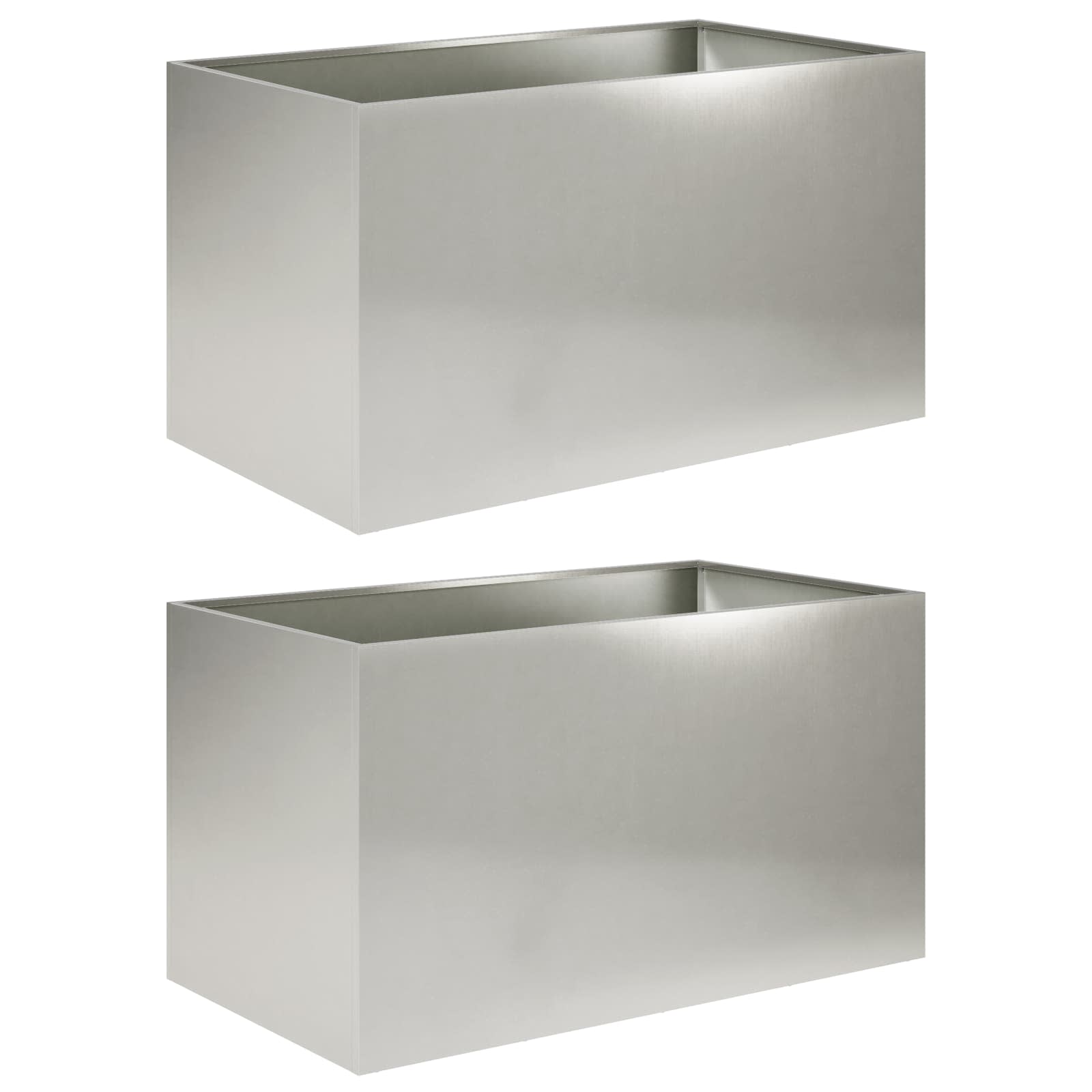 Aia istutuspot 2 tk Hõbedane 80 x 50 x 50 cm Roostevaba teras