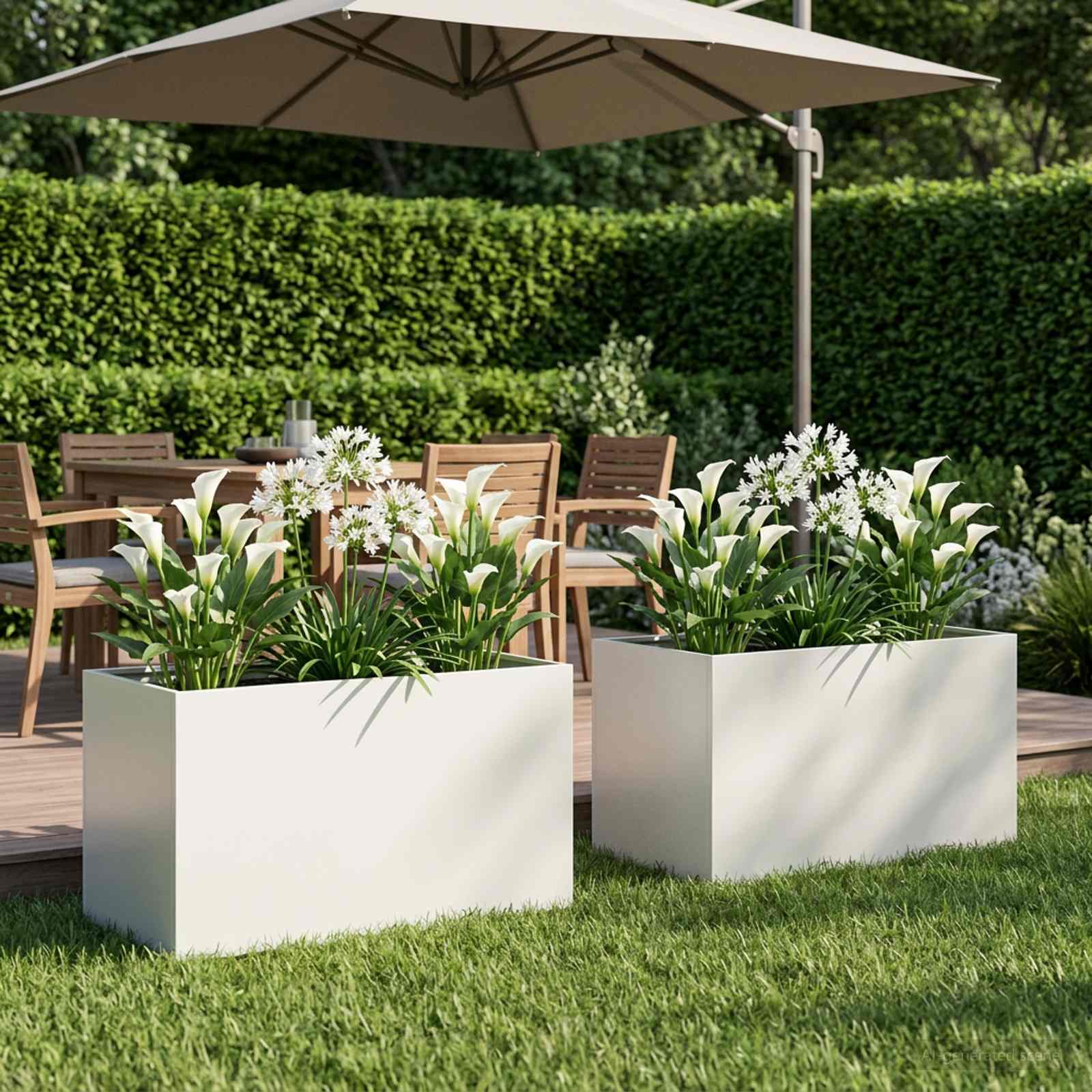 Aia istutuspot 2 tk Valge 100 x 50 x 50 cm
