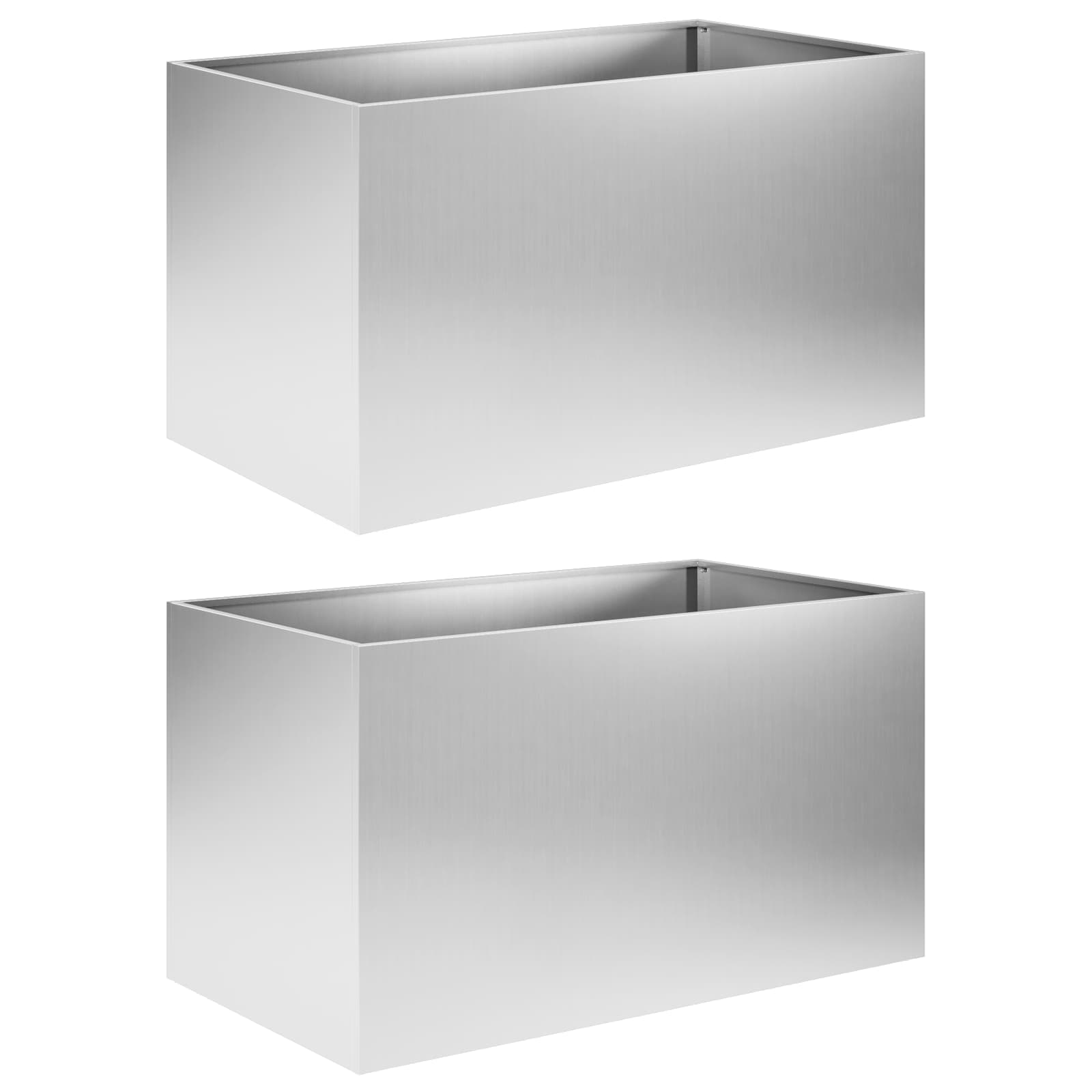 Aia istutuspot 2 tk Hõbedane 100 x 50 x 50 cm Tsingitud teras