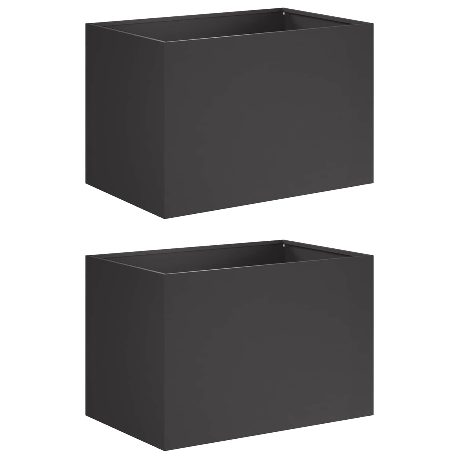 Aia istutuspot 2 tk Must 60 x 40 x 40 cm Külmvalmistatud teras