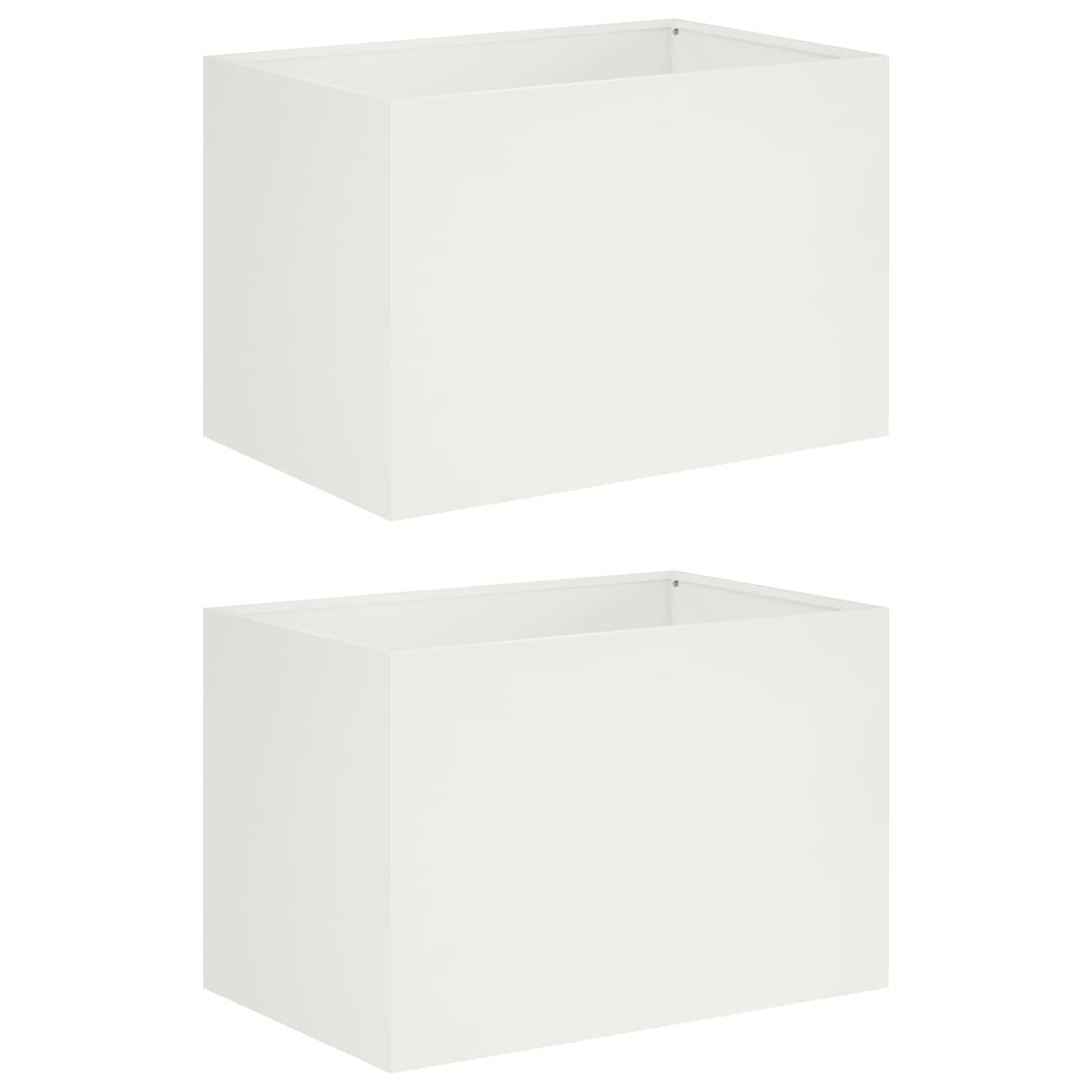 Aia istutuspot 2 tk Valge 60 x 40 x 40 cm Külmvalmistatud teras