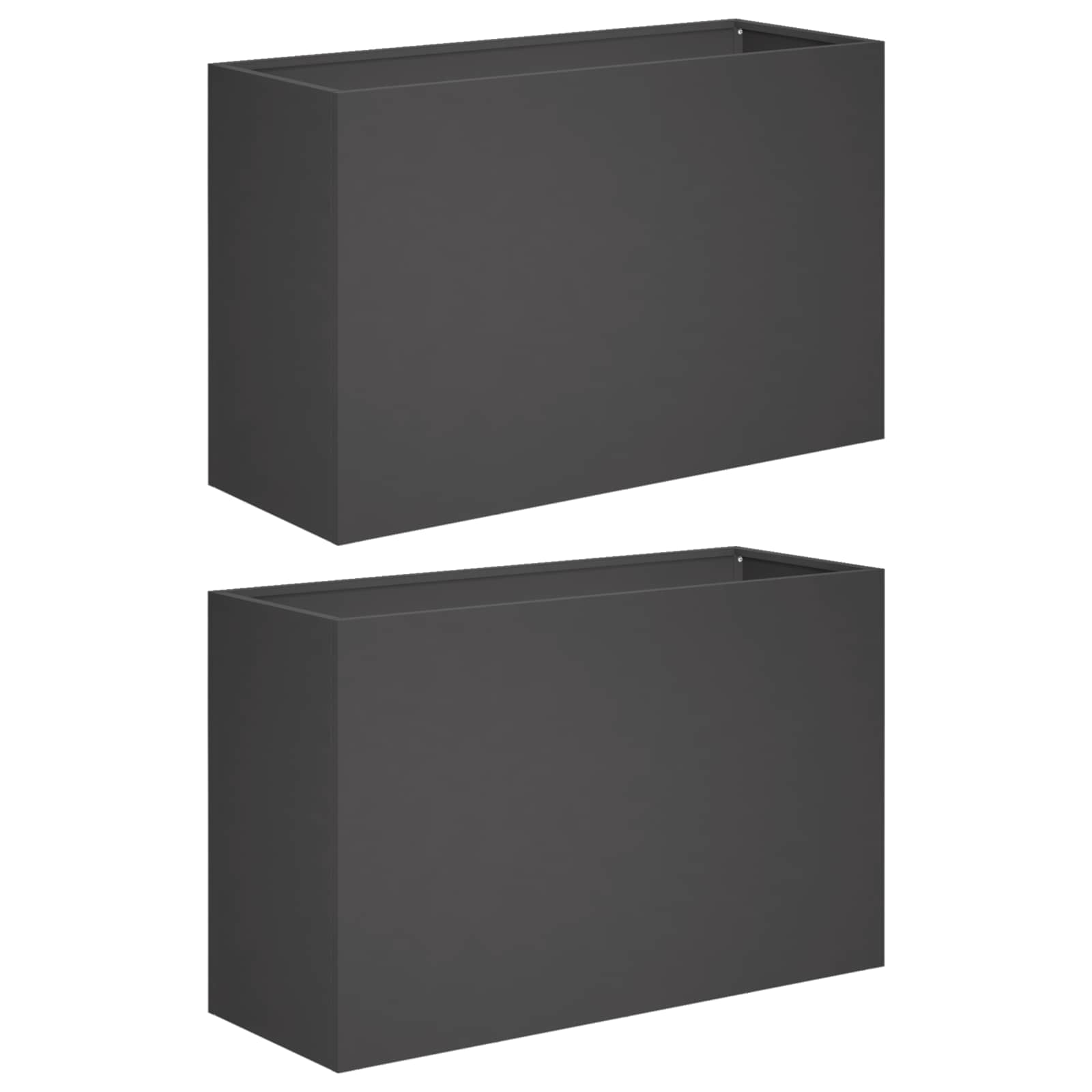 Aia istutuspot 2 tk Must 80 x 40 x 50 cm Külmvalmistatud teras