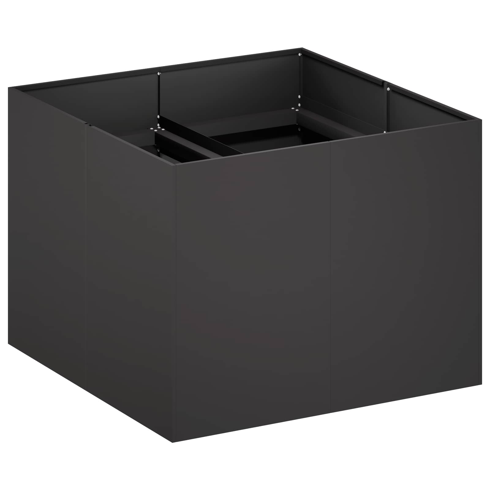 Aia istutuspot Must 80 x 80 x 60 cm Külmvalmistatud teras
