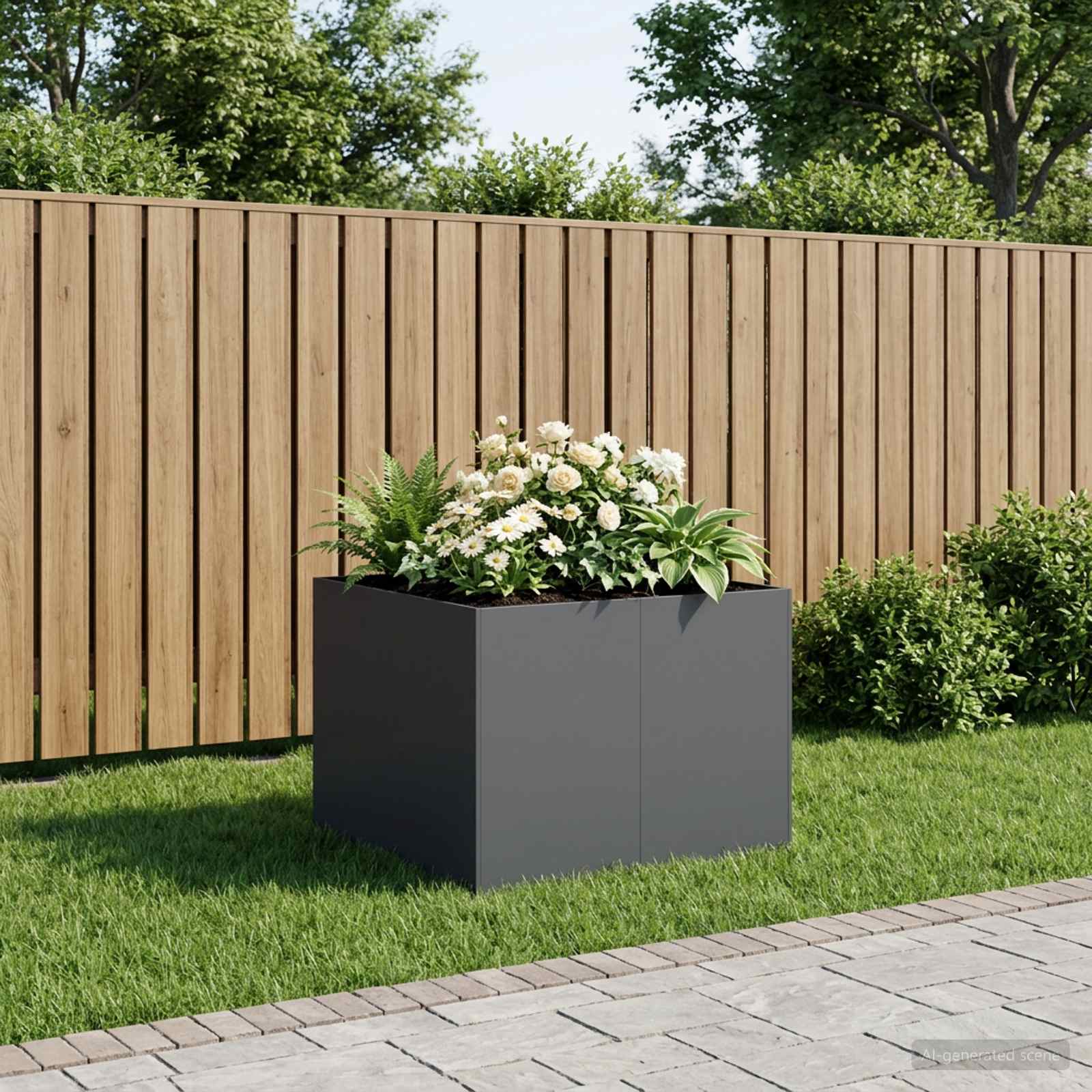 Aia istutuspot Antratsiit 80 x 80 x 60 cm Külmvalmistatud teras