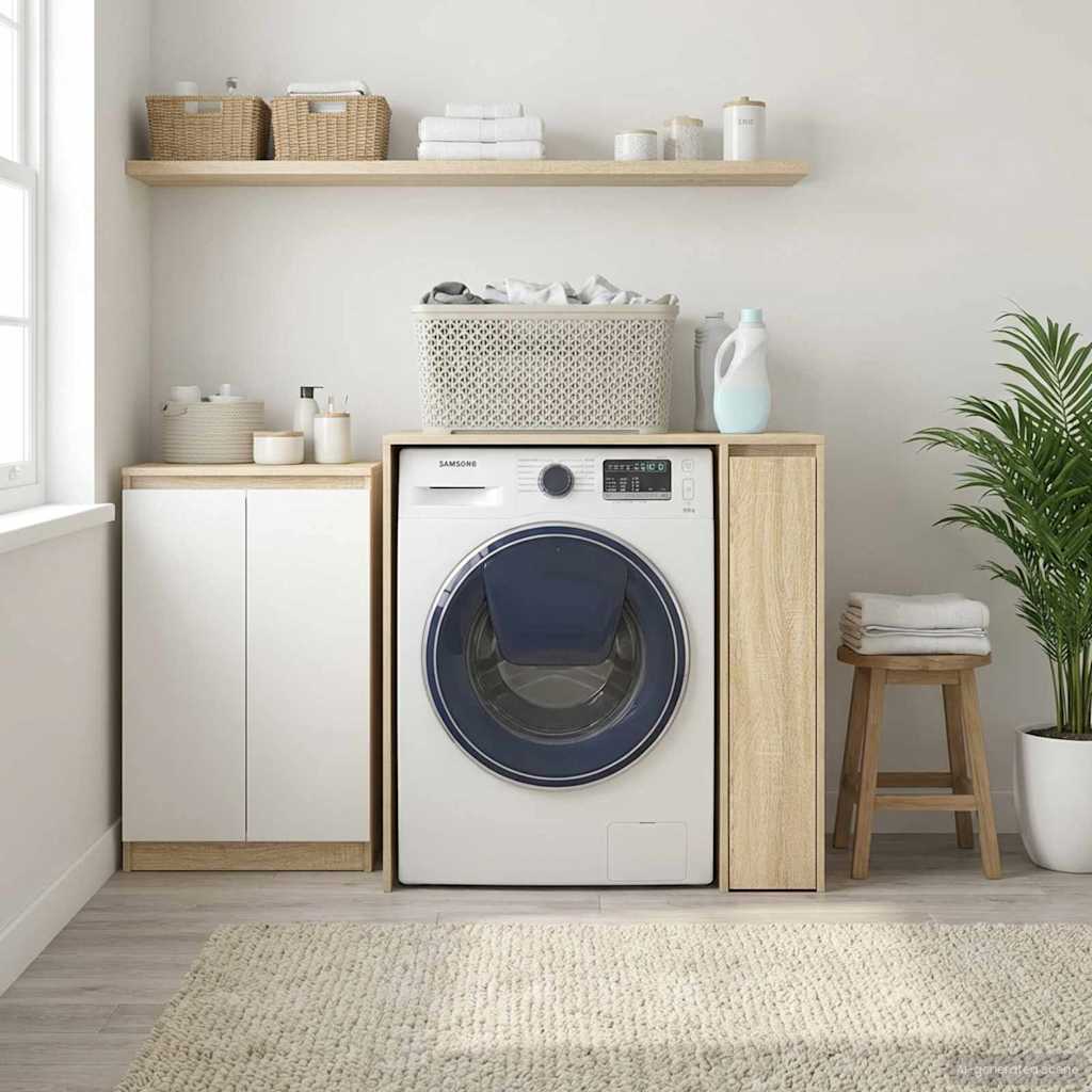 Pesumasina kapp Sonoma tamm 87 x 60 x 89 cm Tehispuit