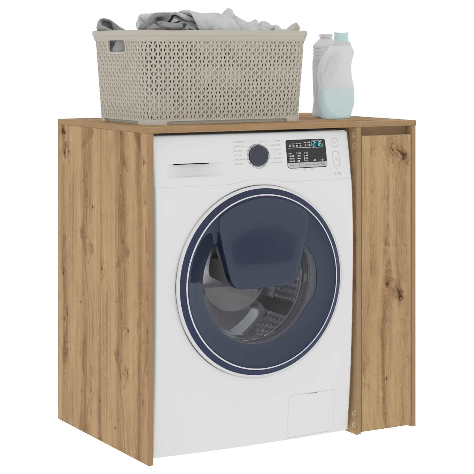 Pesumasina kapp Artisan tamm 87 x 60 x 89 cm Tehispuit