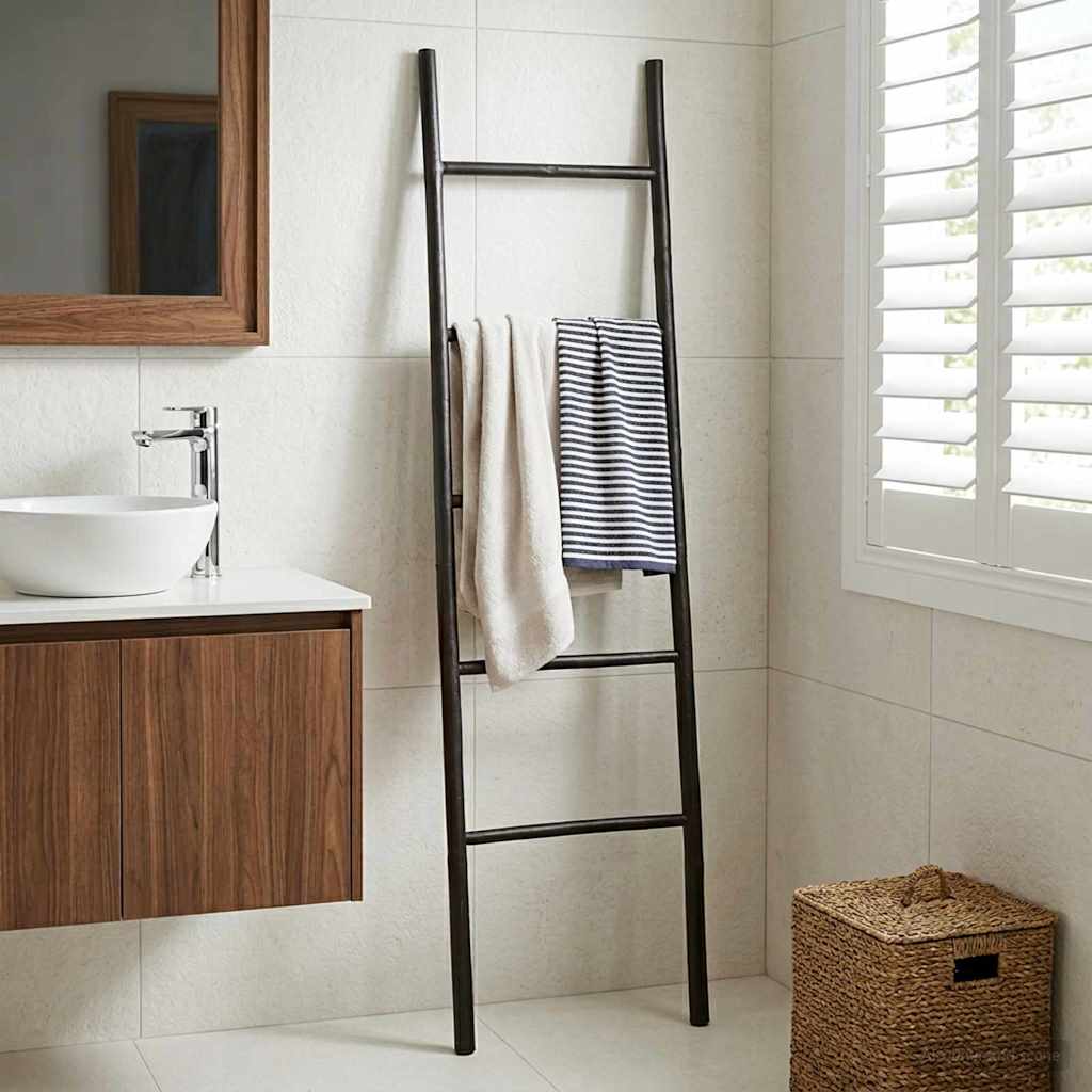 Tekikottide redel Must 40 x 150 cm Bambus