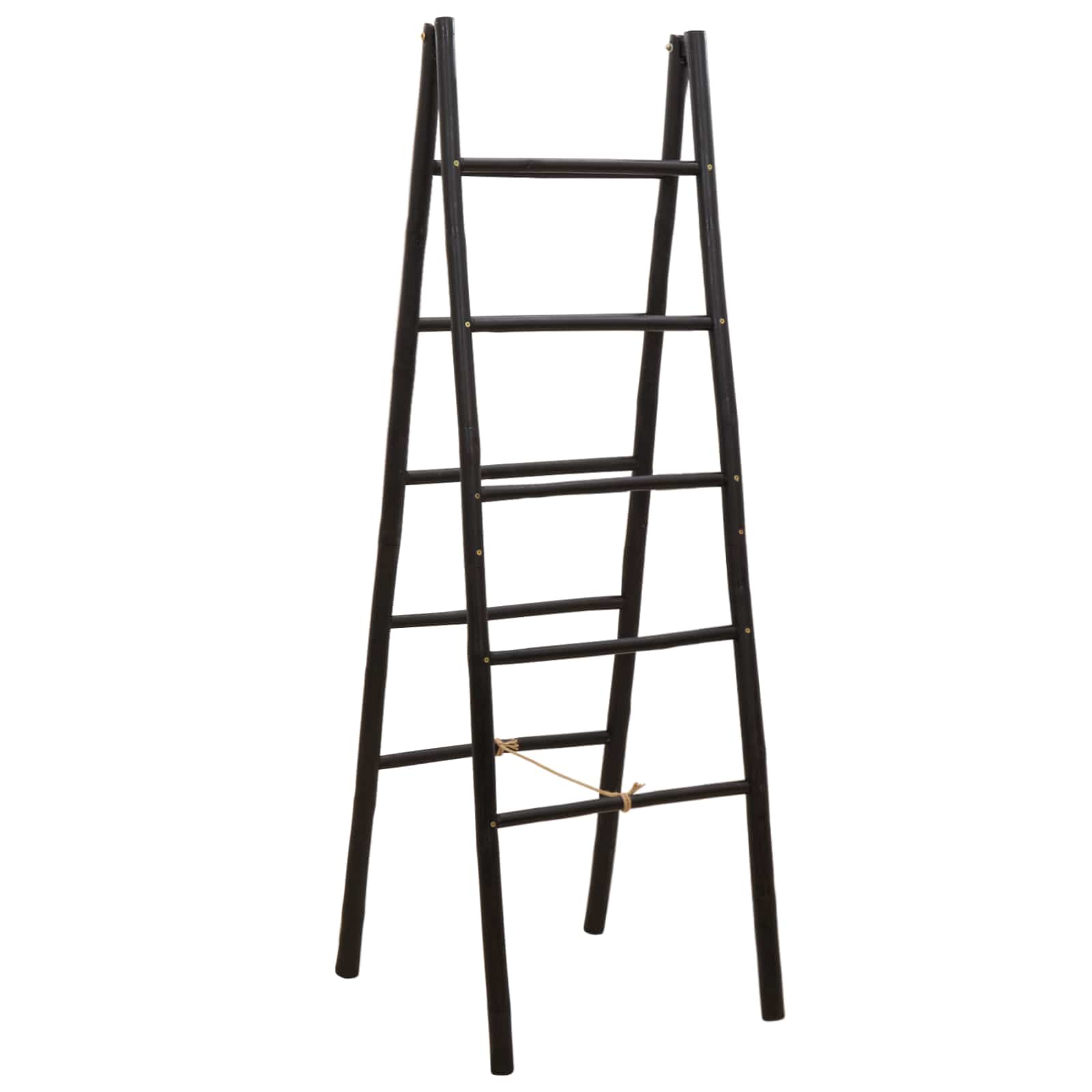 Kaksikpoolne tekki redel Must 50 x 50 x 159 cm Bambus