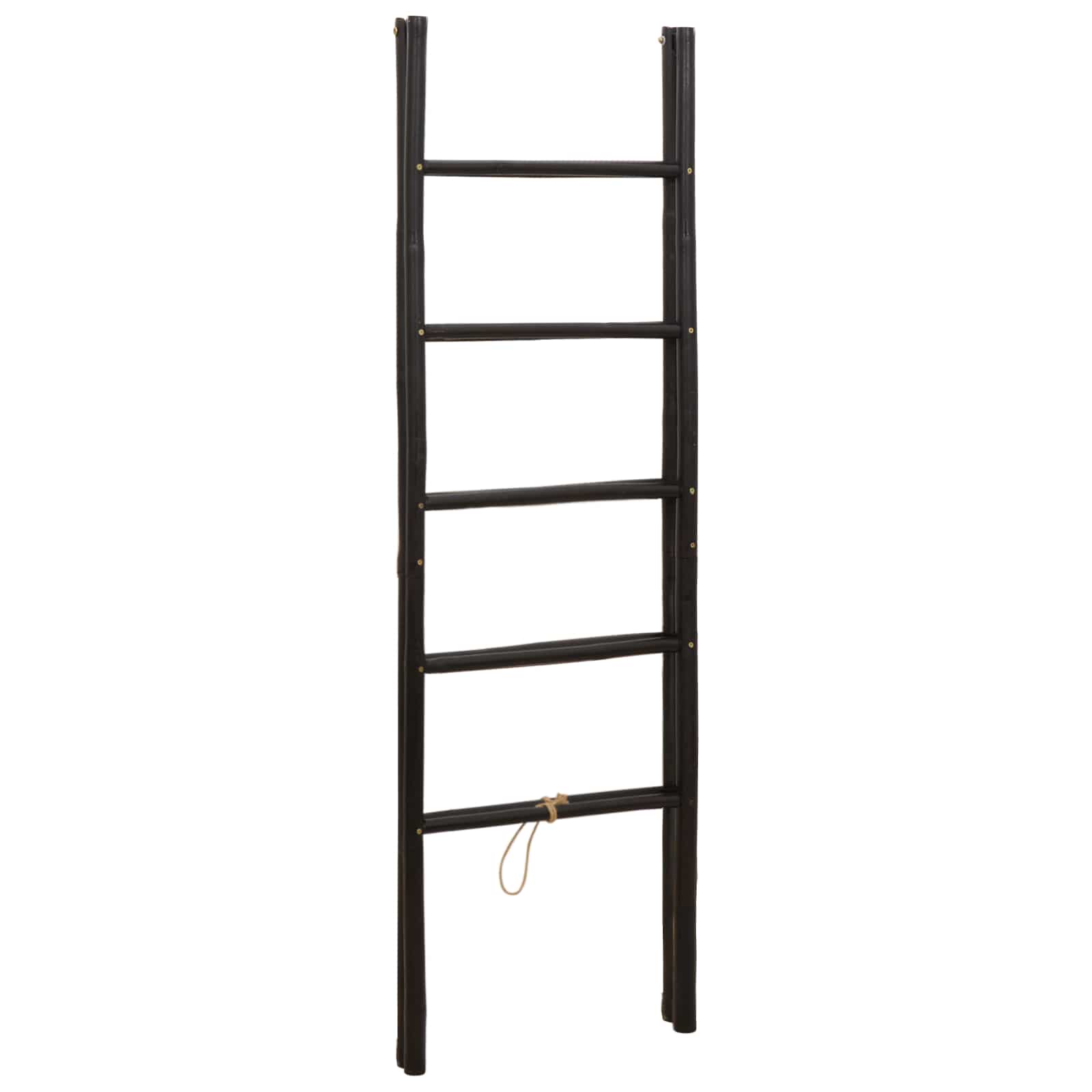 Kaksikpoolne tekki redel Must 50 x 50 x 159 cm Bambus