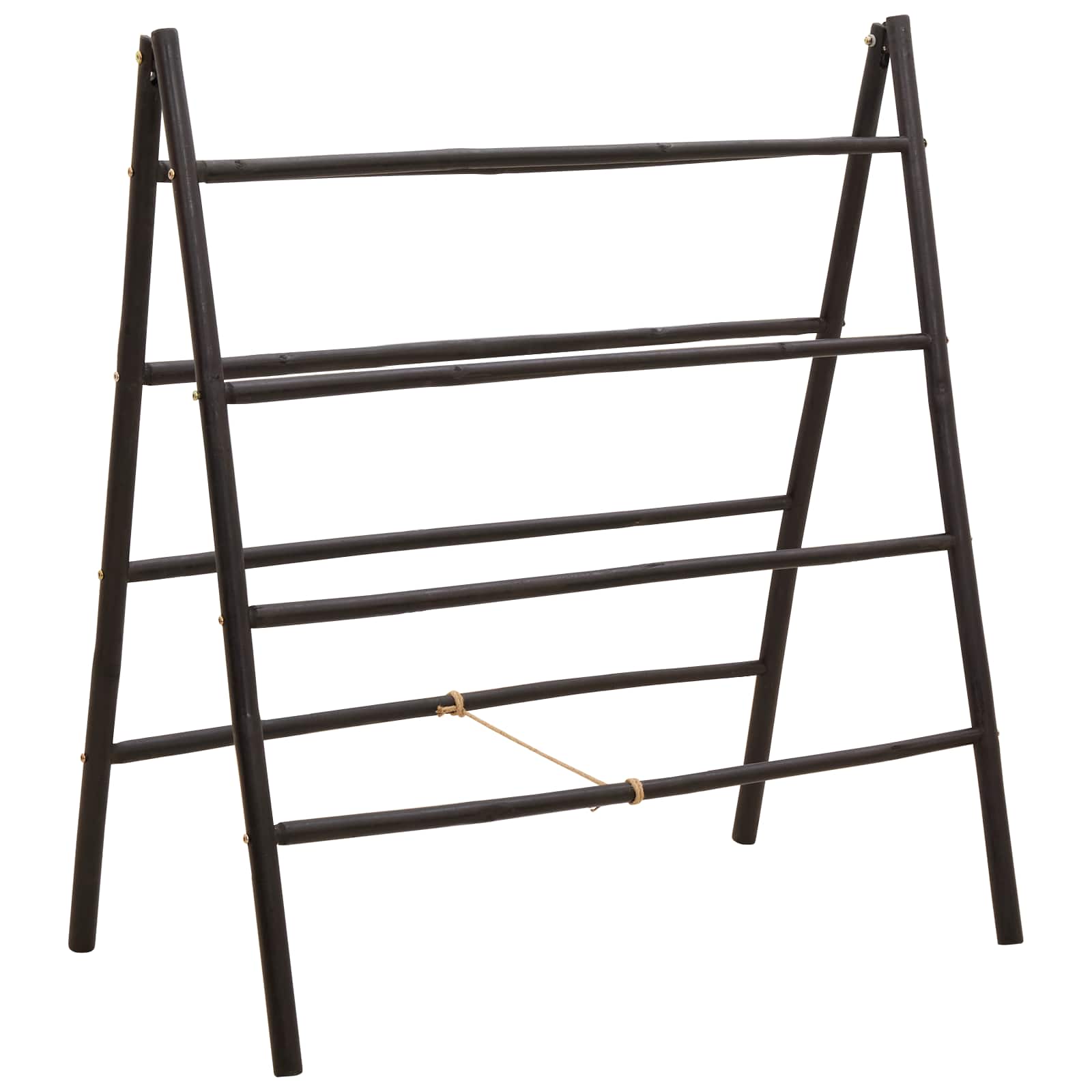 Kaksikpoolne tekki redel Must 90 x 50 x 100 cm Bambus