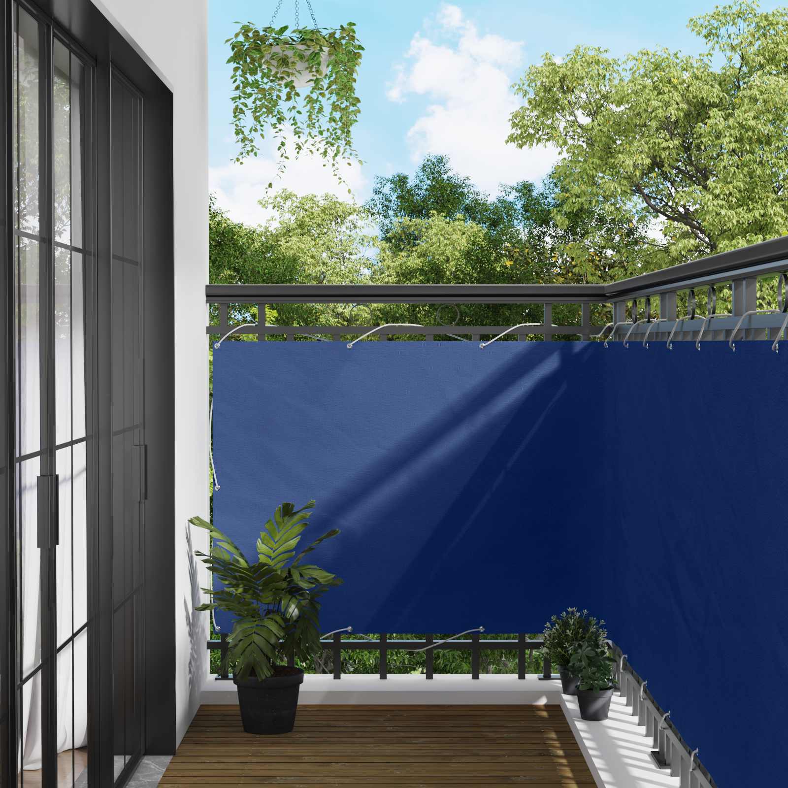 Rõdu Eesriie 110 x 300 cm Oxfordi kangas Ristkülik Sinine