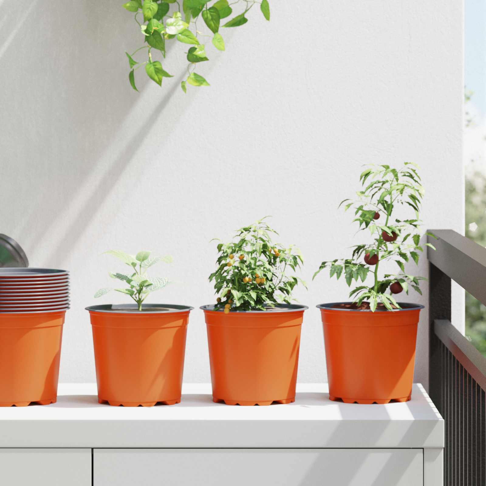 Ümmargune lillepott 200 tk Terrakota Ø 15 x 13 cm Plastmass