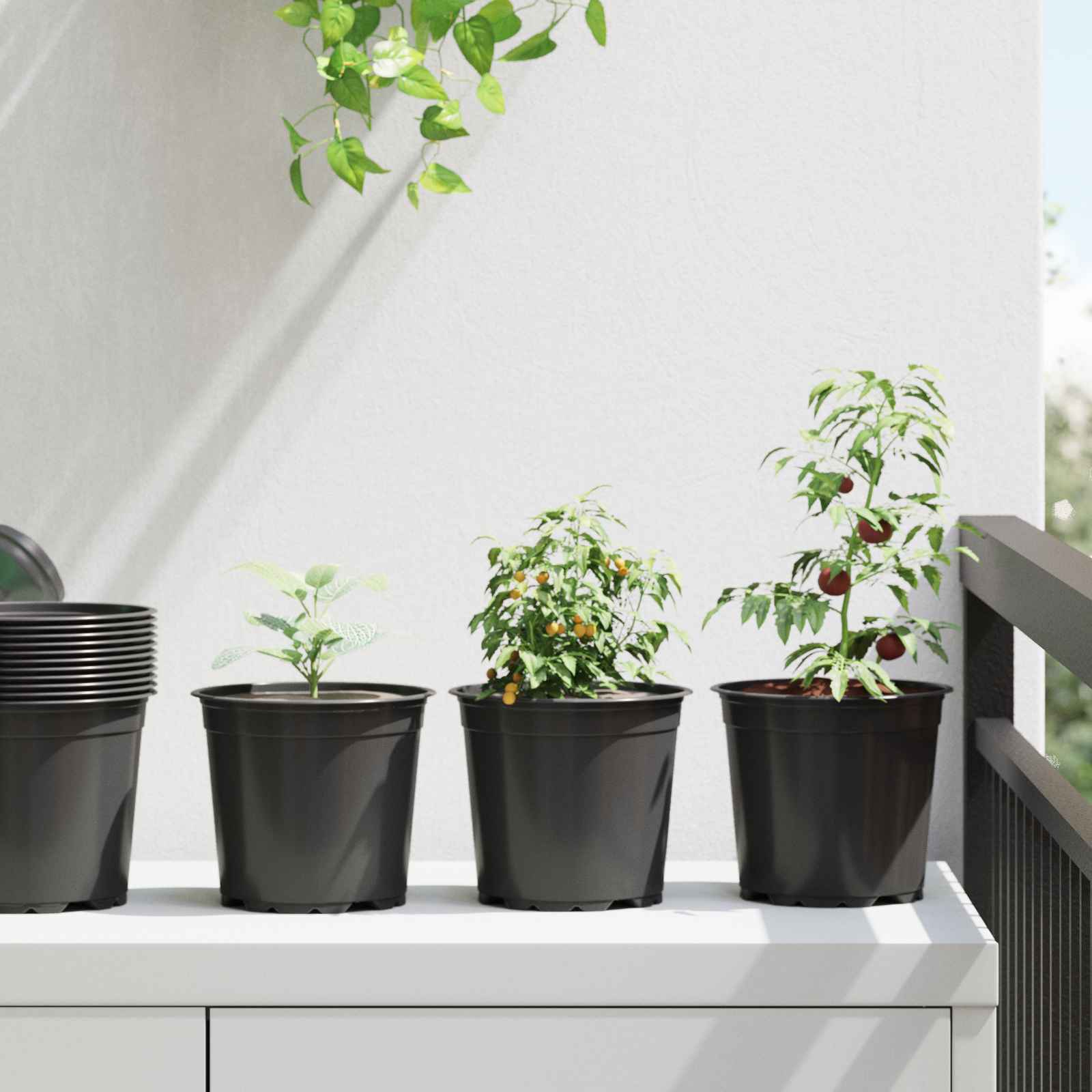 Ümmargune lillepott 100 tk Must Ø 15 x 13 cm Plastmass