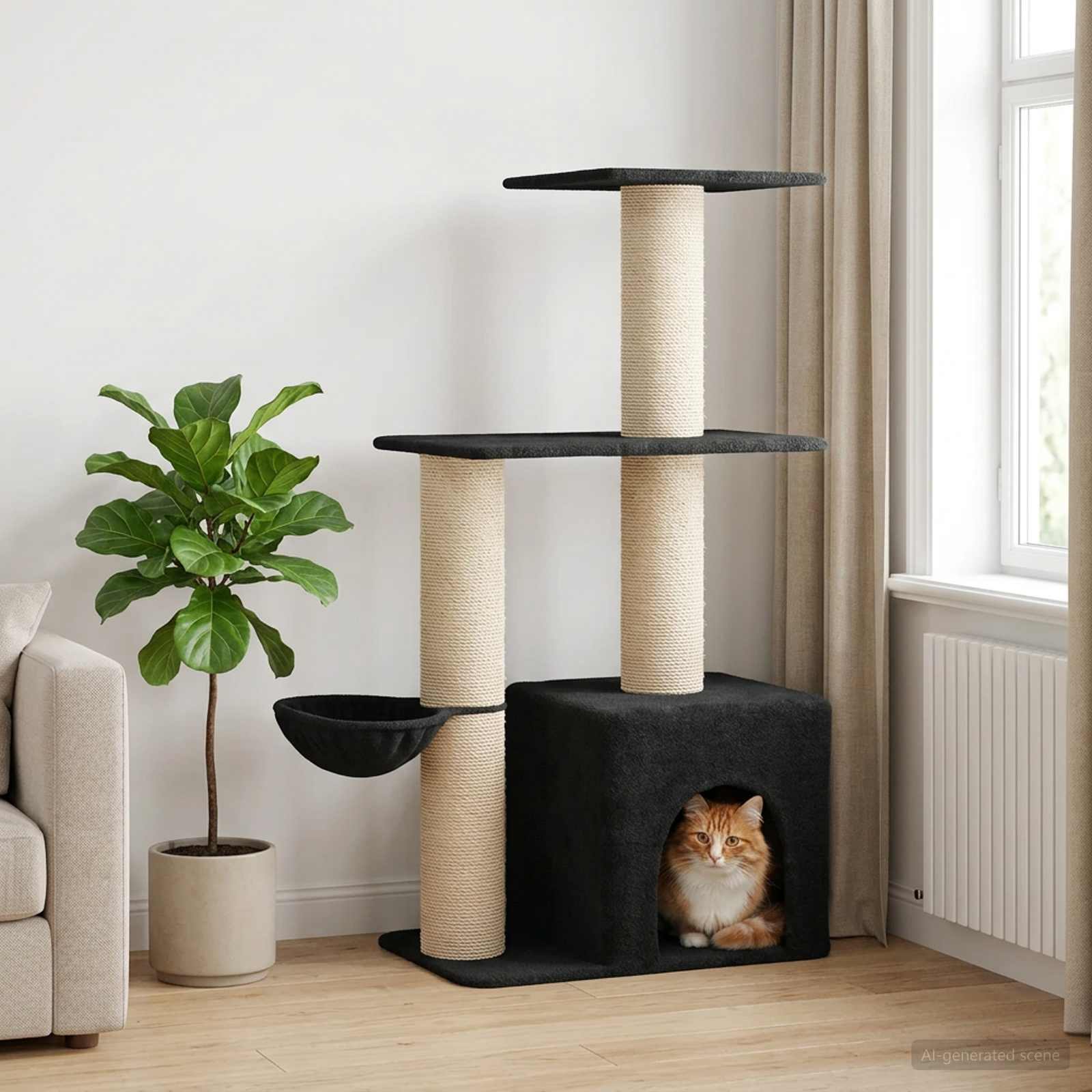 Kassipuu kraapimispostidega Tumehall 133 cm