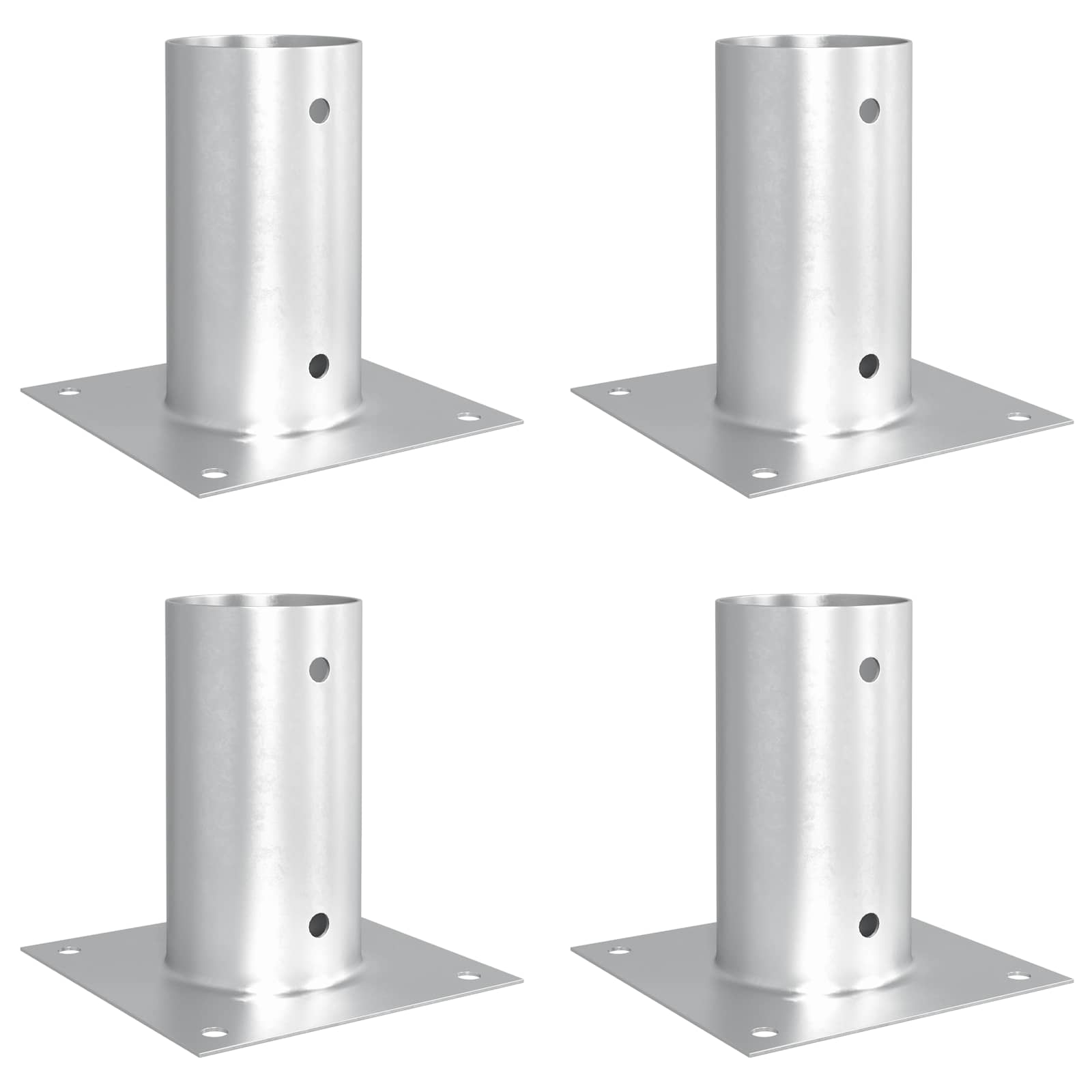 Ümmargune maapinna ankru 4 tk Hõbedane 15 x 15 x 15 cm Metall