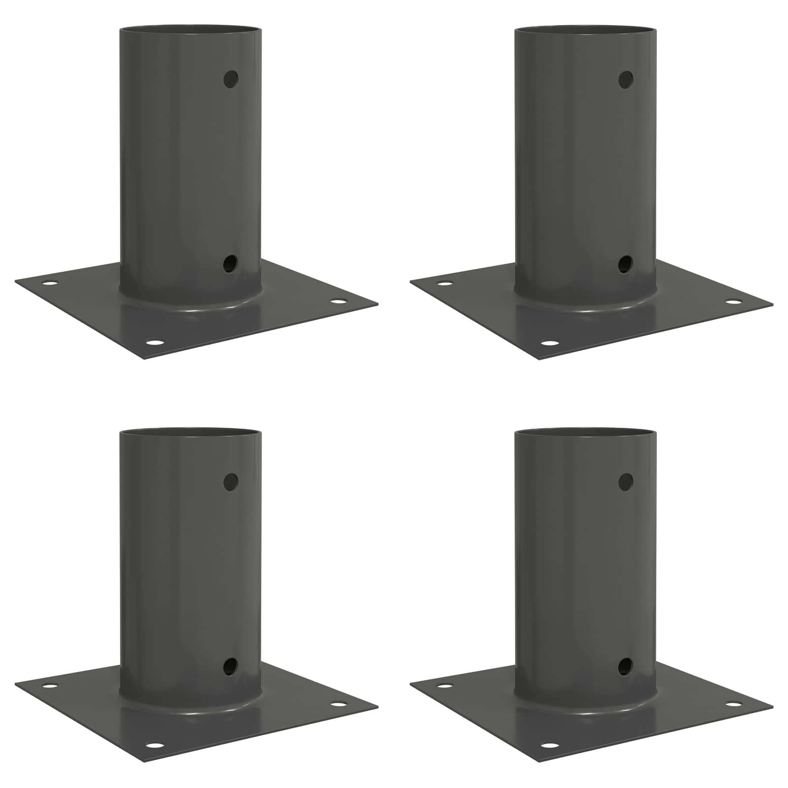 Ümmargune maapinna ankru 4 tk Antratsiit 15 x 15 x 15 cm Metall