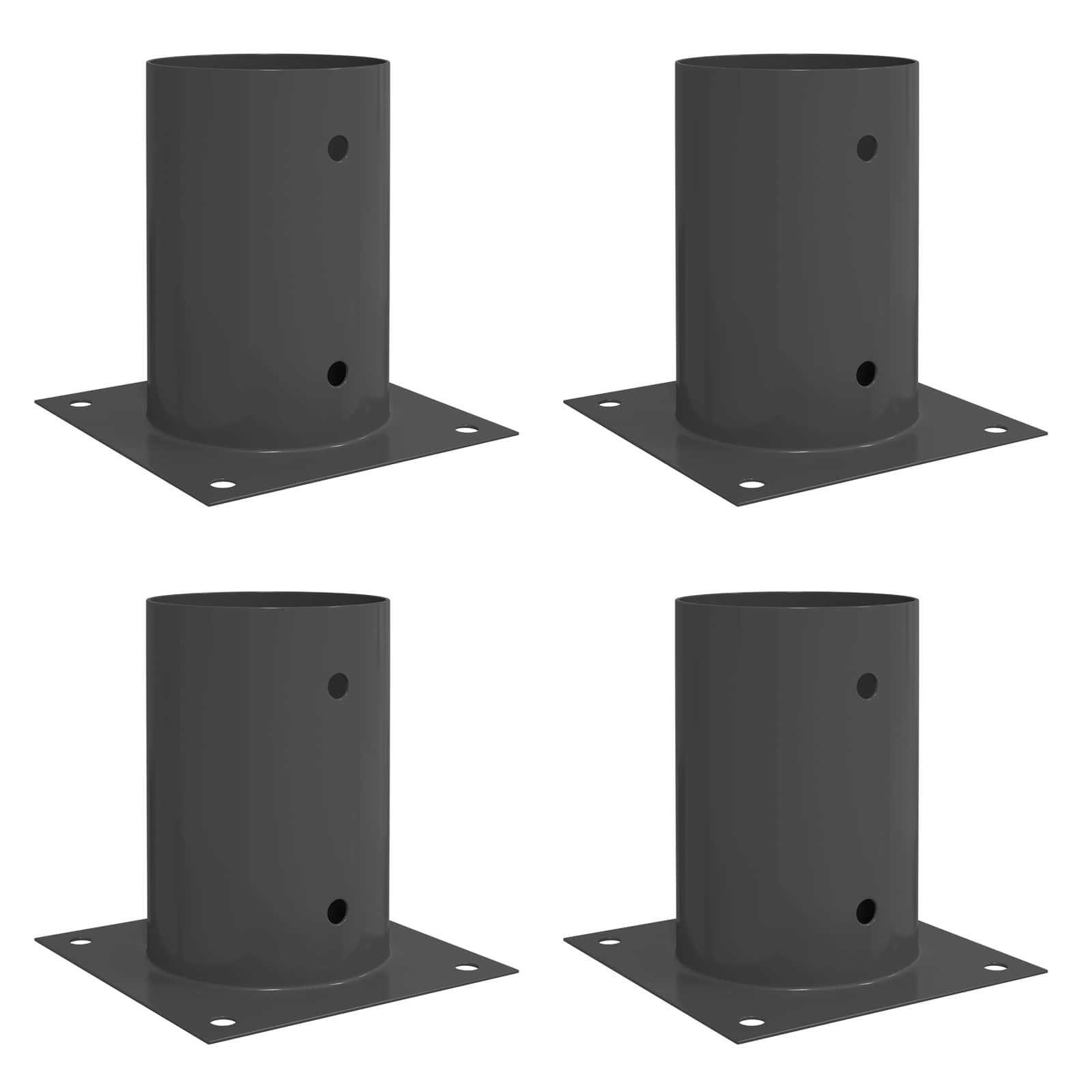 Ümmargune maapinna ankru 4 tk Antratsiit 15 x 15 x 15 cm Metall