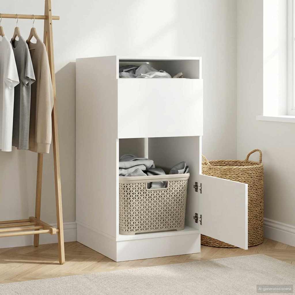 Pesukaapp ladustamisega uksega Valge 50 x 68 x 102 cm Tehispuit