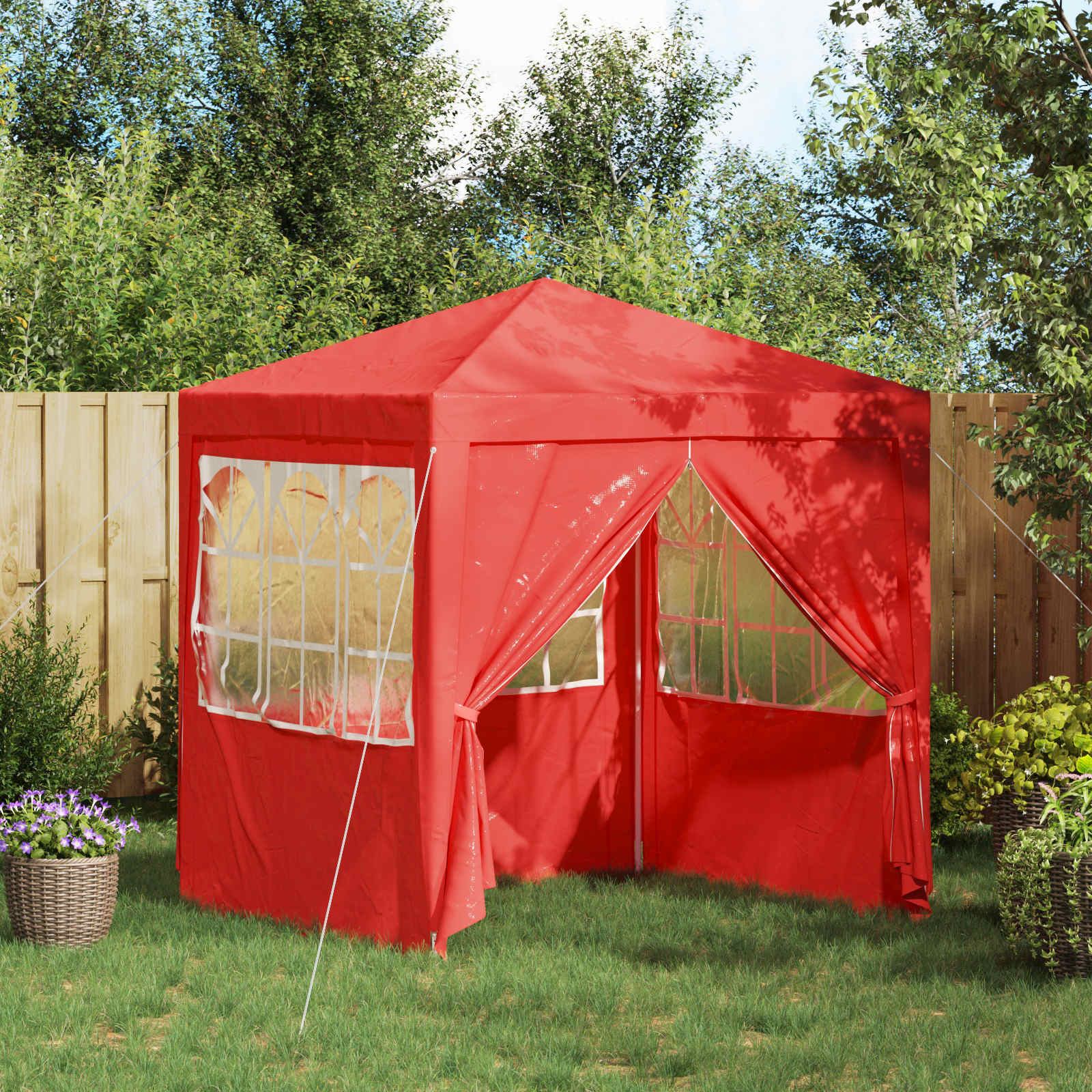 Pidutelgid 200 x 200 x 240 cm Punane PE ja teras