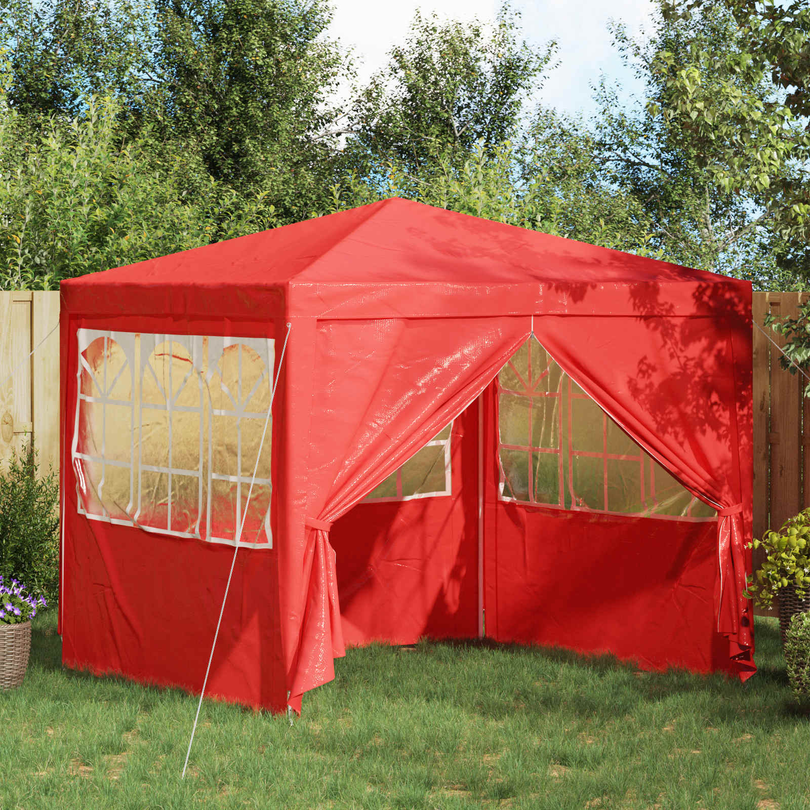 Pidutelgid 250 x 250 x 240 cm Punane PE ja teras