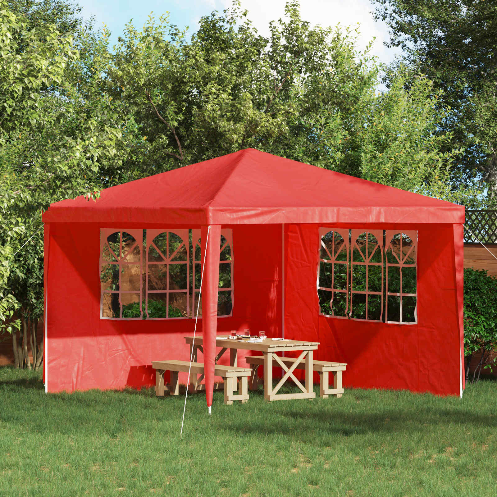 Peotelgi külgtool 2 tk 300 x 195 cm Punane PE ja teras