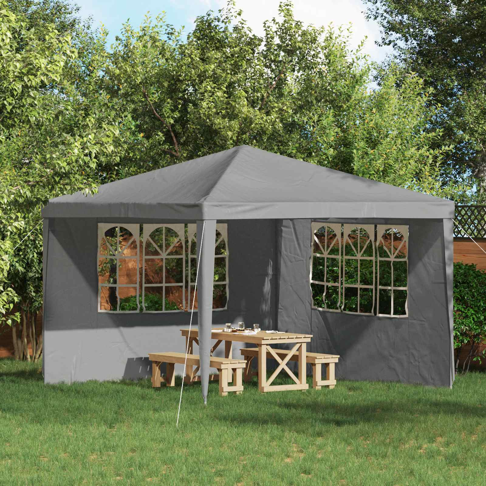 Peotelgi külgtool 2 tk 300 x 195 cm Helehall PE ja teras