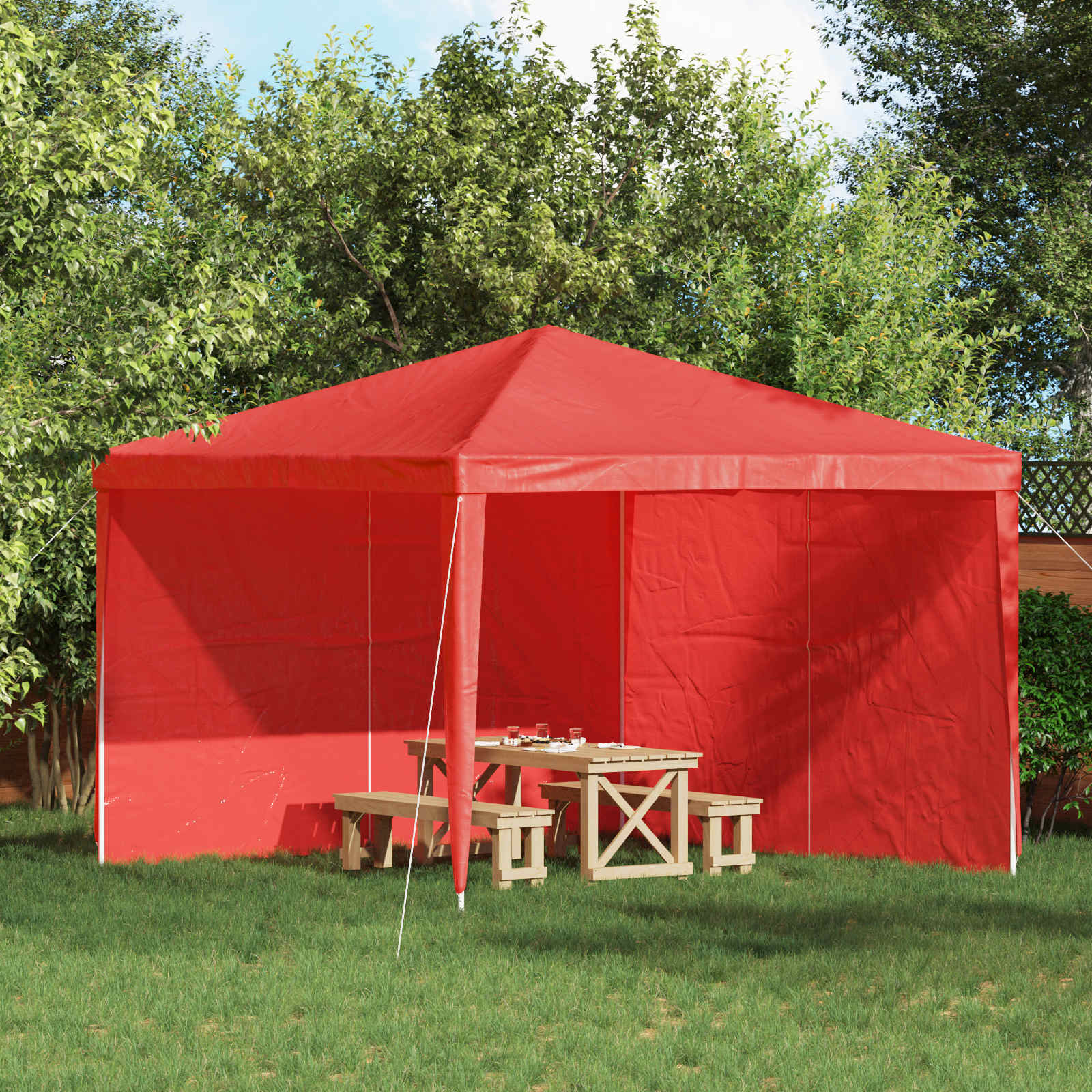 Peotelgi külgtool 2 tk 300 x 195 cm Punane PE ja teras