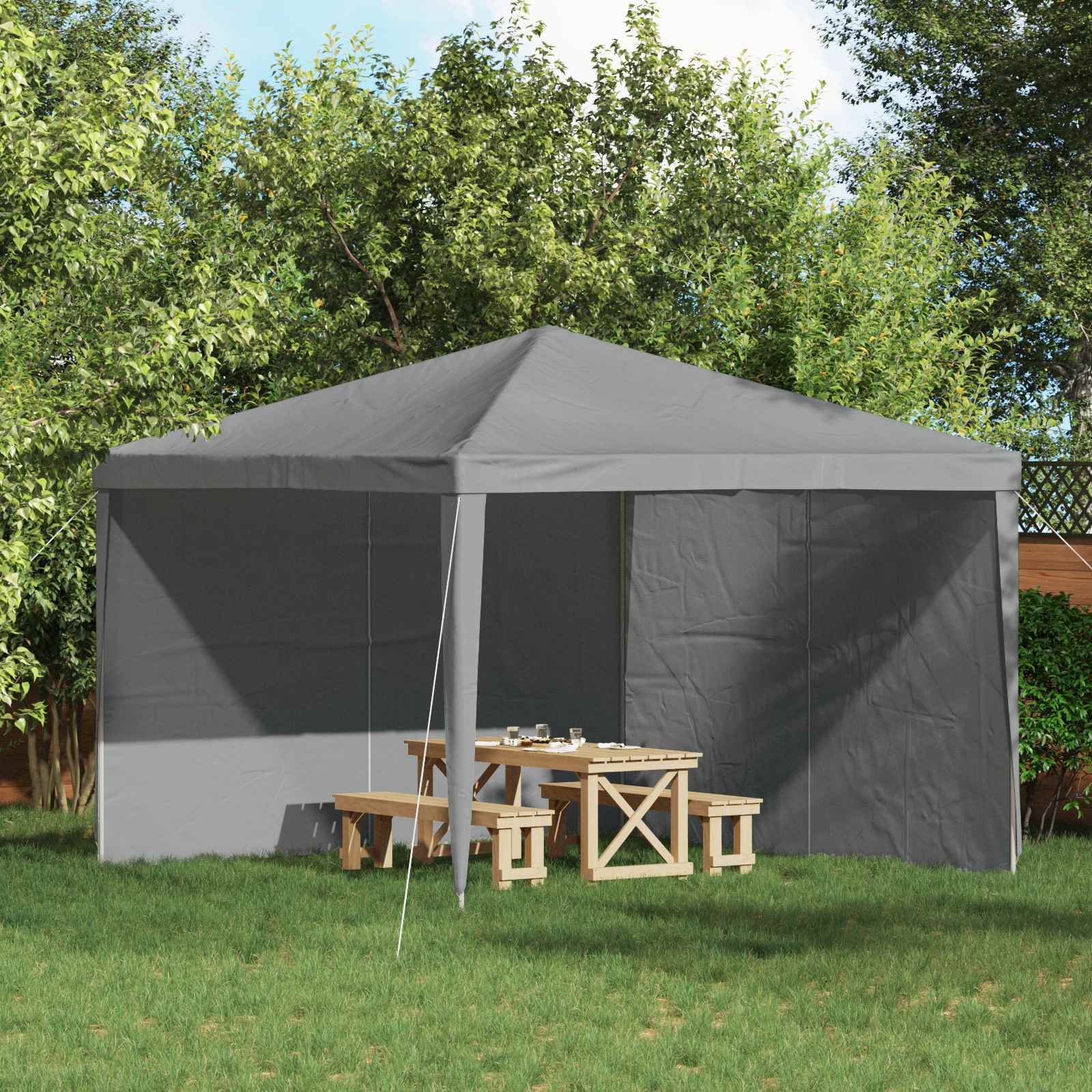 Peotelgi külgtool 2 tk 300 x 195 cm Helehall PE ja teras