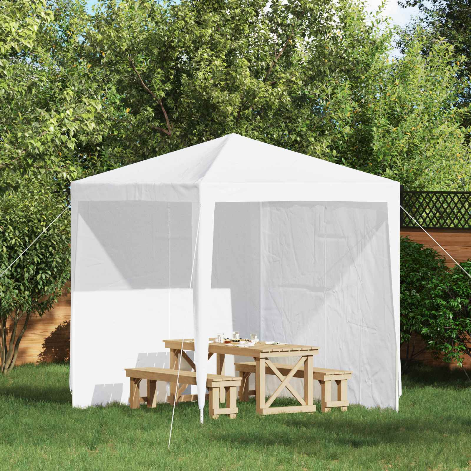 Peotelgi külgtool 2 tk 200 x 195 cm Valge PE ja teras
