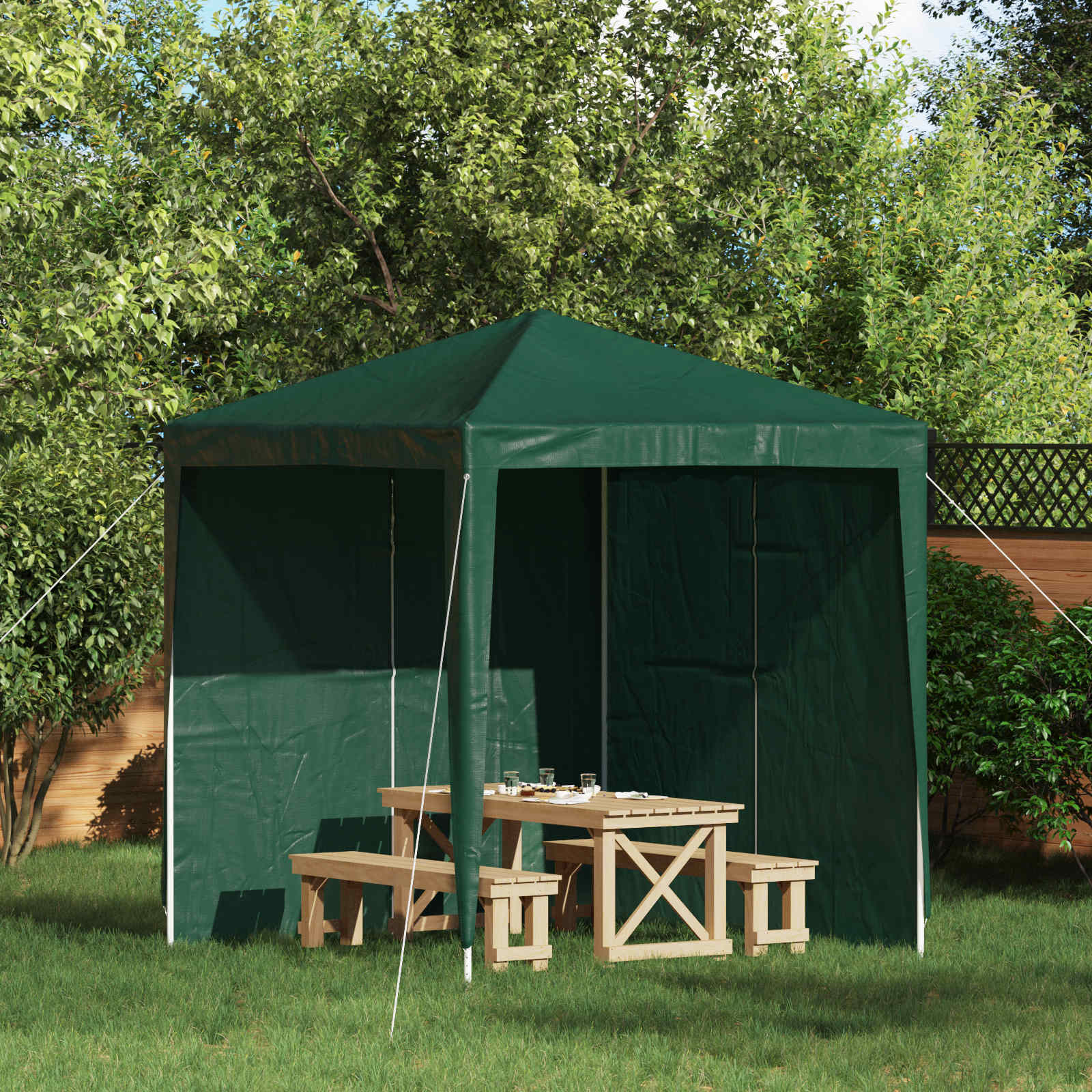 Peotelgi külgtool 2 tk 200 x 195 cm Roheline PE ja teras