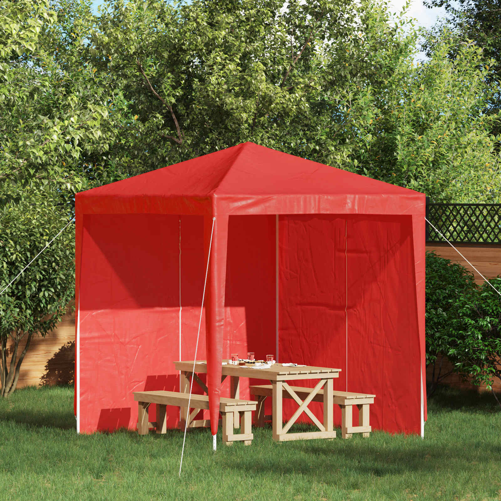 Peotelgi külgtool 2 tk 200 x 195 cm Punane PE ja teras