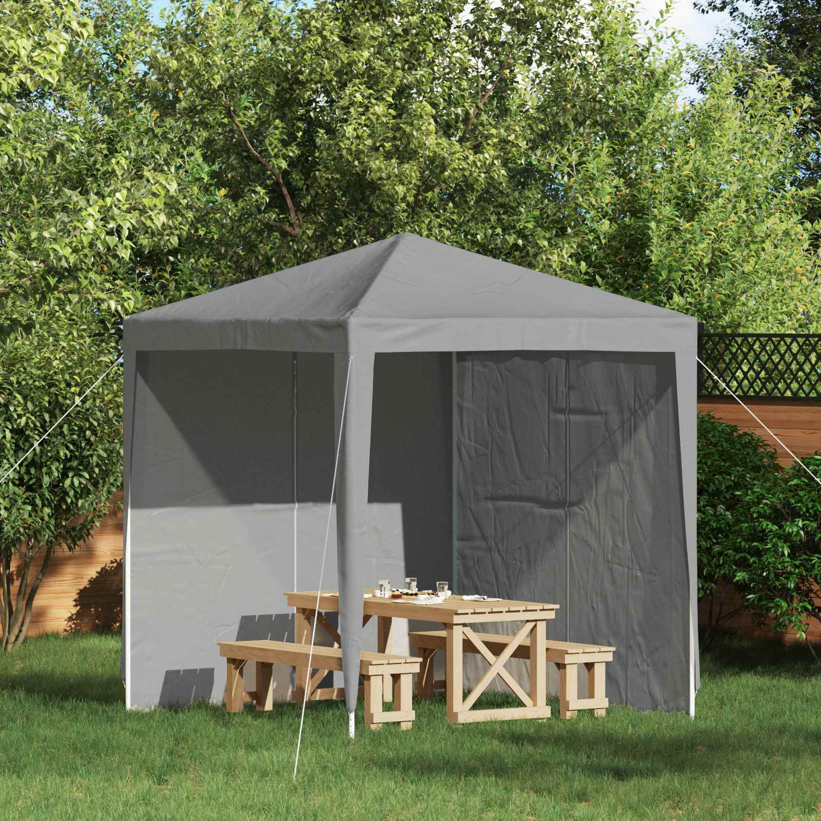Peotelgi külgtool 2 tk 200 x 195 cm Helehall PE ja teras
