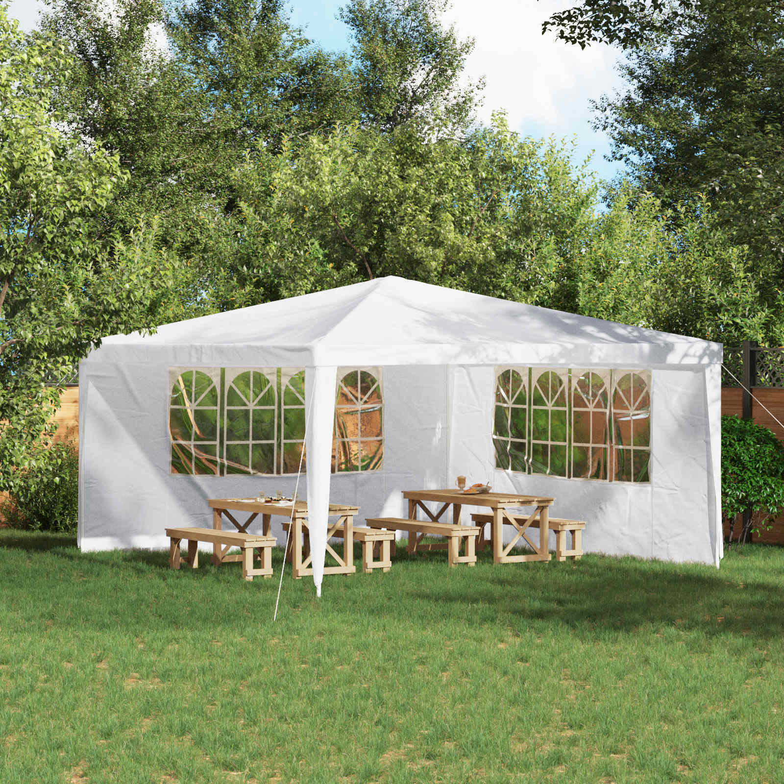 Peotelgi külgtool 2 tk 400 x 195 cm Valge PE ja teras