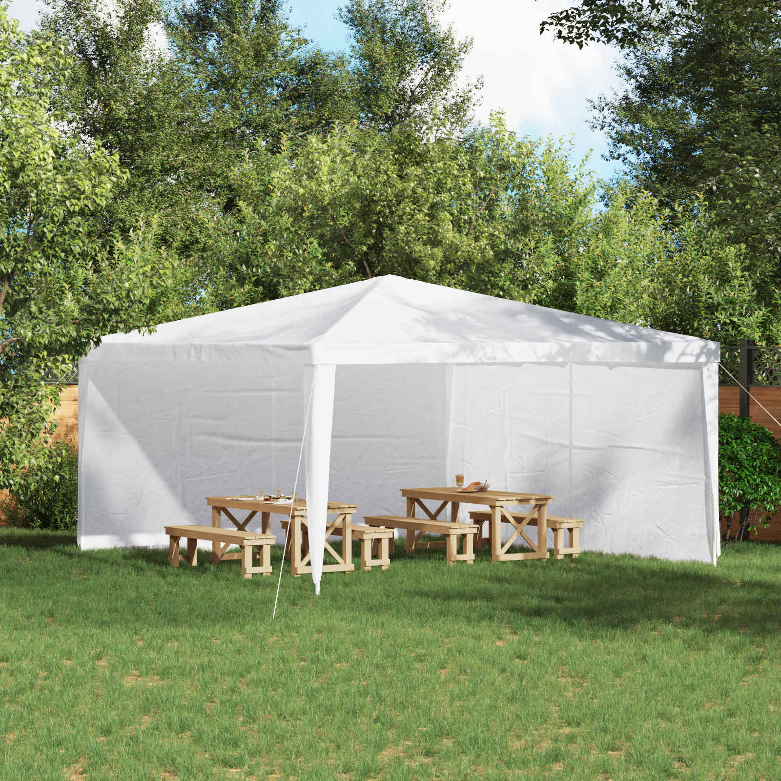 Peotelgi külgtool 2 tk 400 x 195 cm Valge PE ja teras