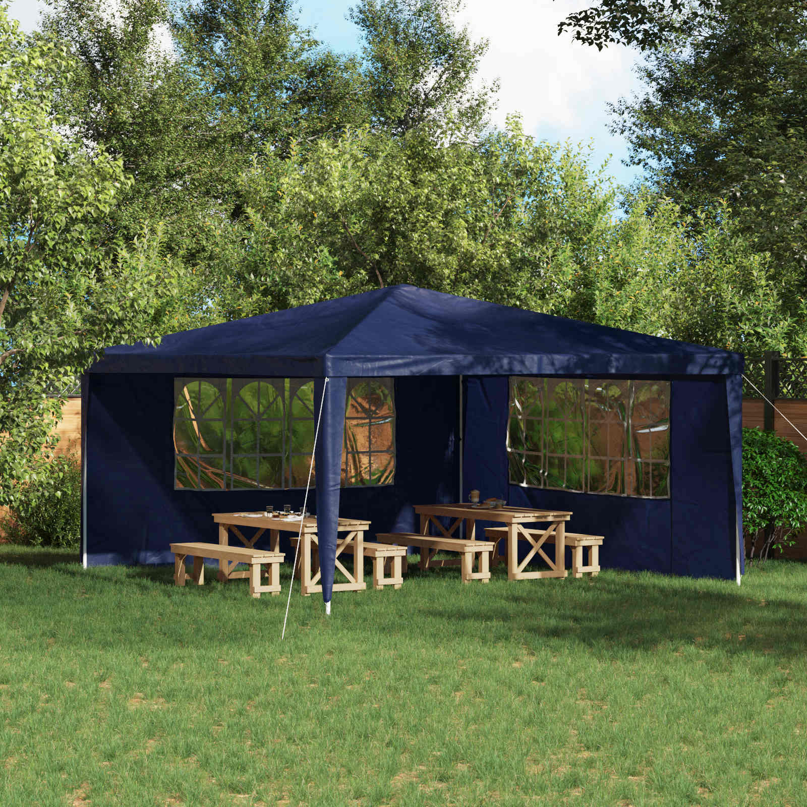 Peotelgi külgtool 2 tk 400 x 195 cm Sinine PE ja teras