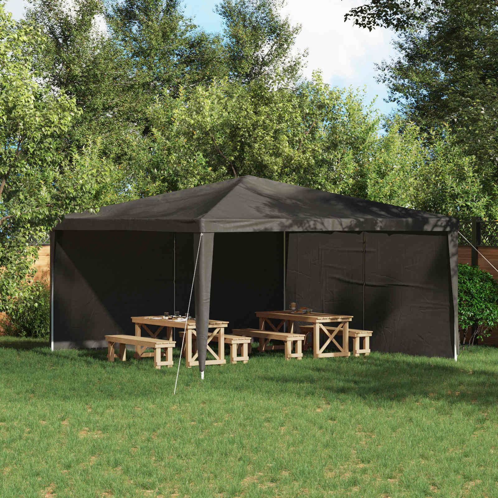 Peotelgi külgtool 2 tk 400 x 195 cm Antratsiit PE ja teras