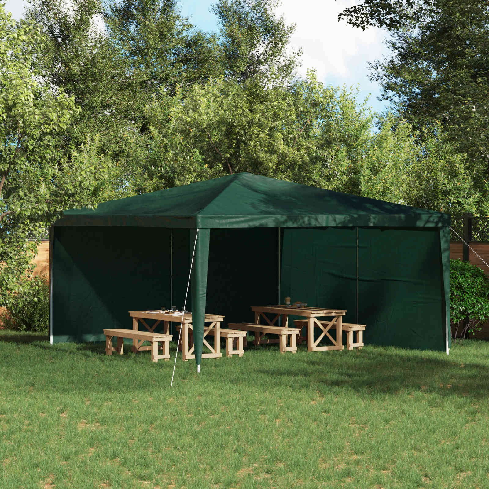 Peotelgi külgtool 2 tk 400 x 195 cm Roheline PE ja teras