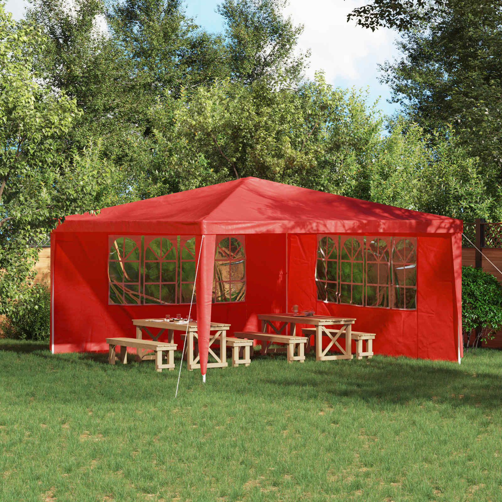 Peotelgi külgtool 2 tk 400 x 195 cm Punane PE ja teras