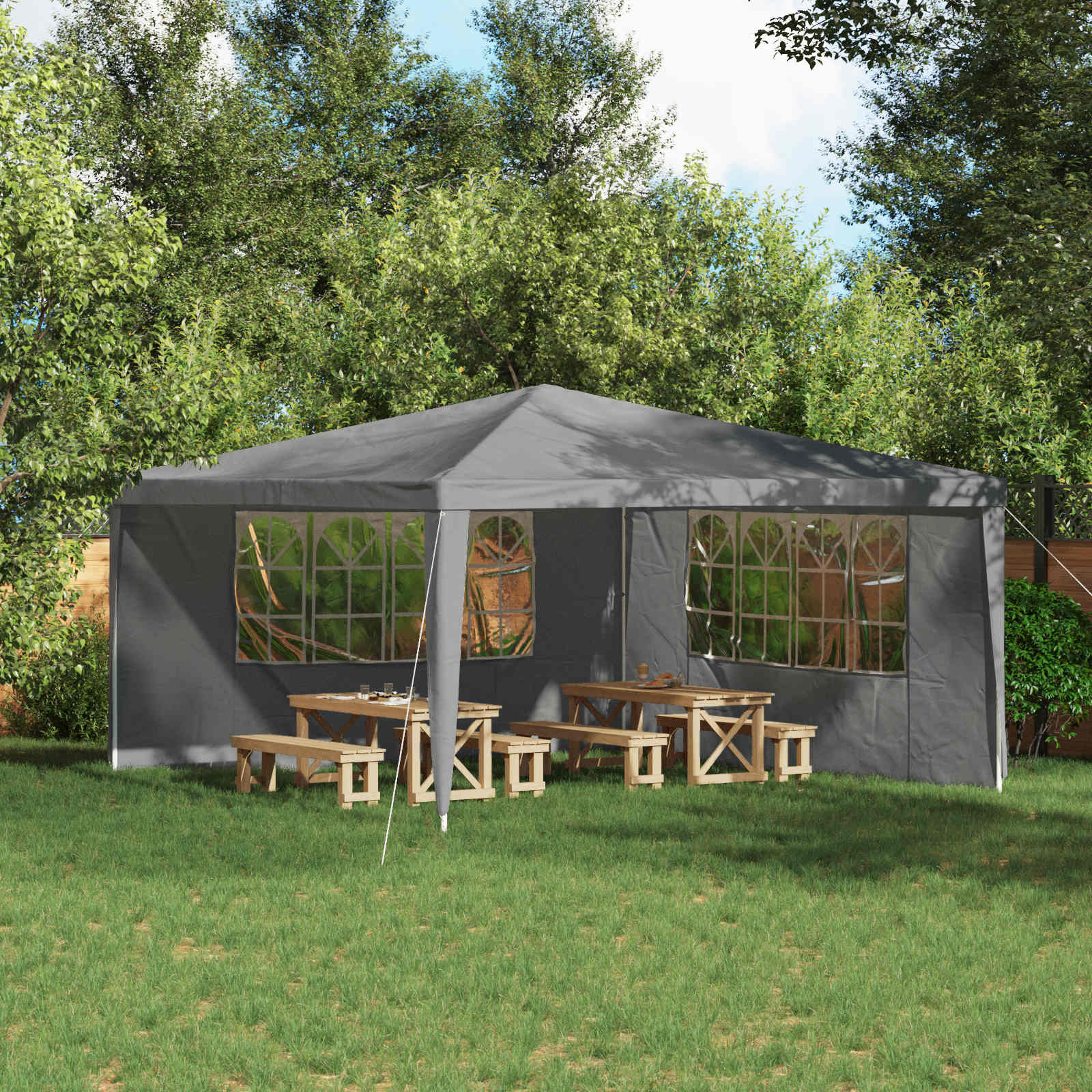 Peotelgi külgtool 2 tk 400 x 195 cm Helehall PE ja teras