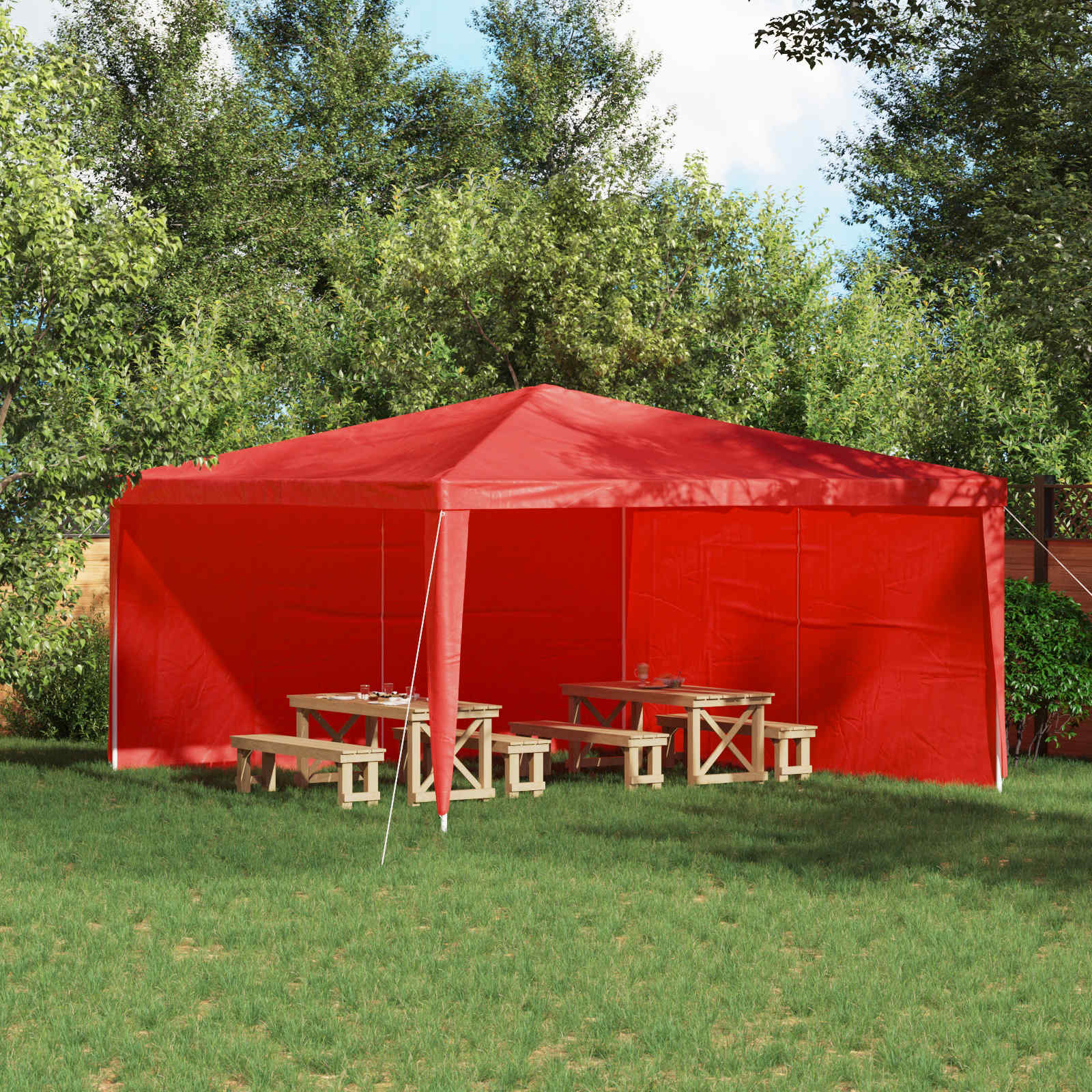 Peotelgi külgtool 2 tk 400 x 195 cm Punane PE ja teras