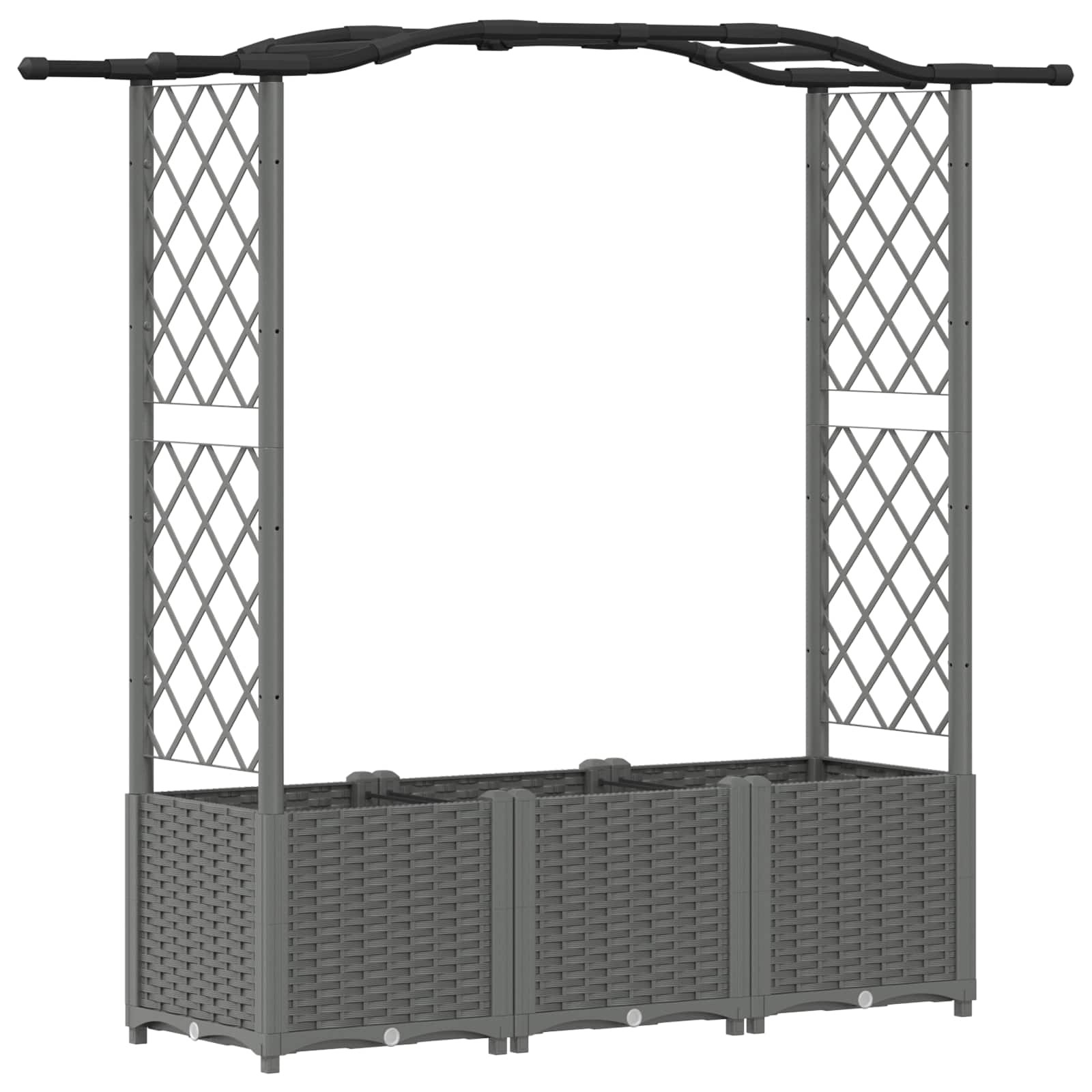 Tõstetud Padi Kase ja Katusega Helehall 164 x 40 x 138 cm PP