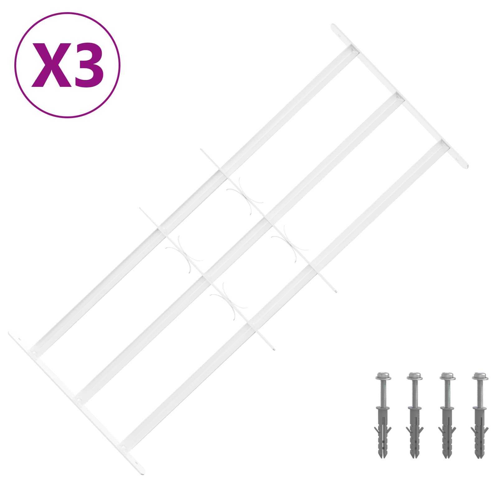 Turva grill akendele 3 risttalaga 3 tk 63-114 cm